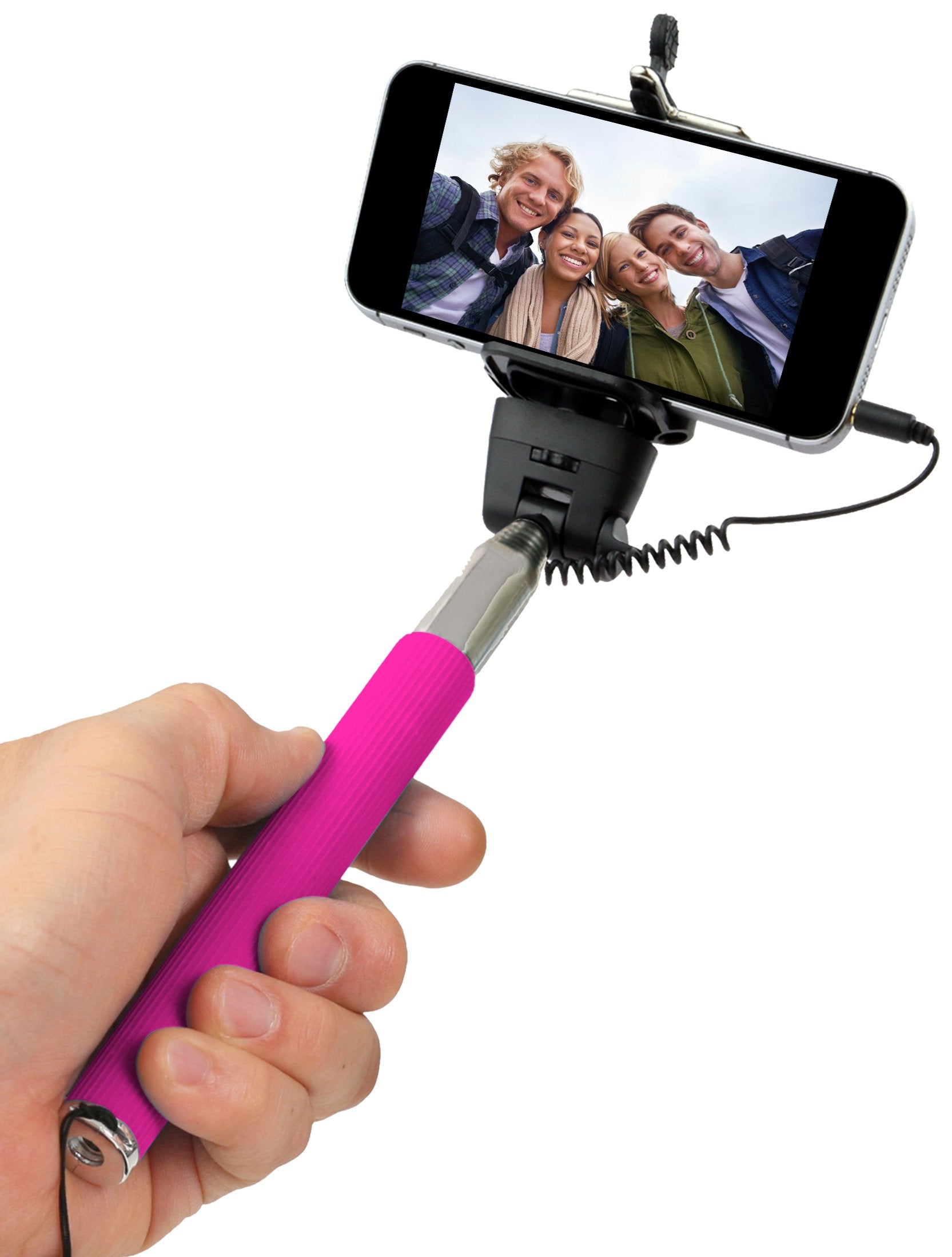 Xtreme Cables Selfie Stick Holder for Universal/Smartphones - Retail Packaging - Pink