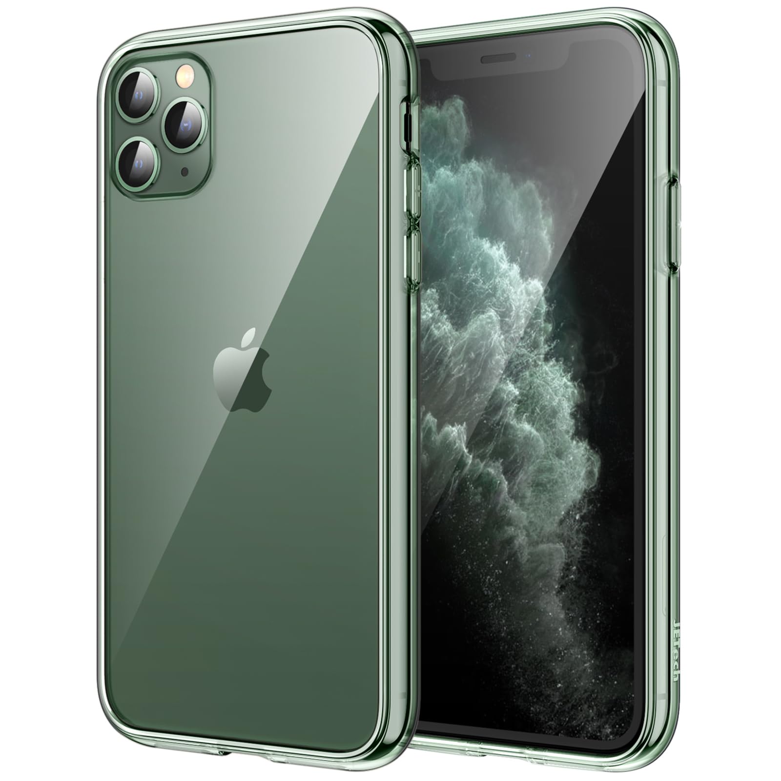 JETech Case for iPhone 11 Pro 5.8-Inch, Non-Yellowing Shockproof Phone Bumper Cover, Anti-Scratch Clear Back (Midnight Green)