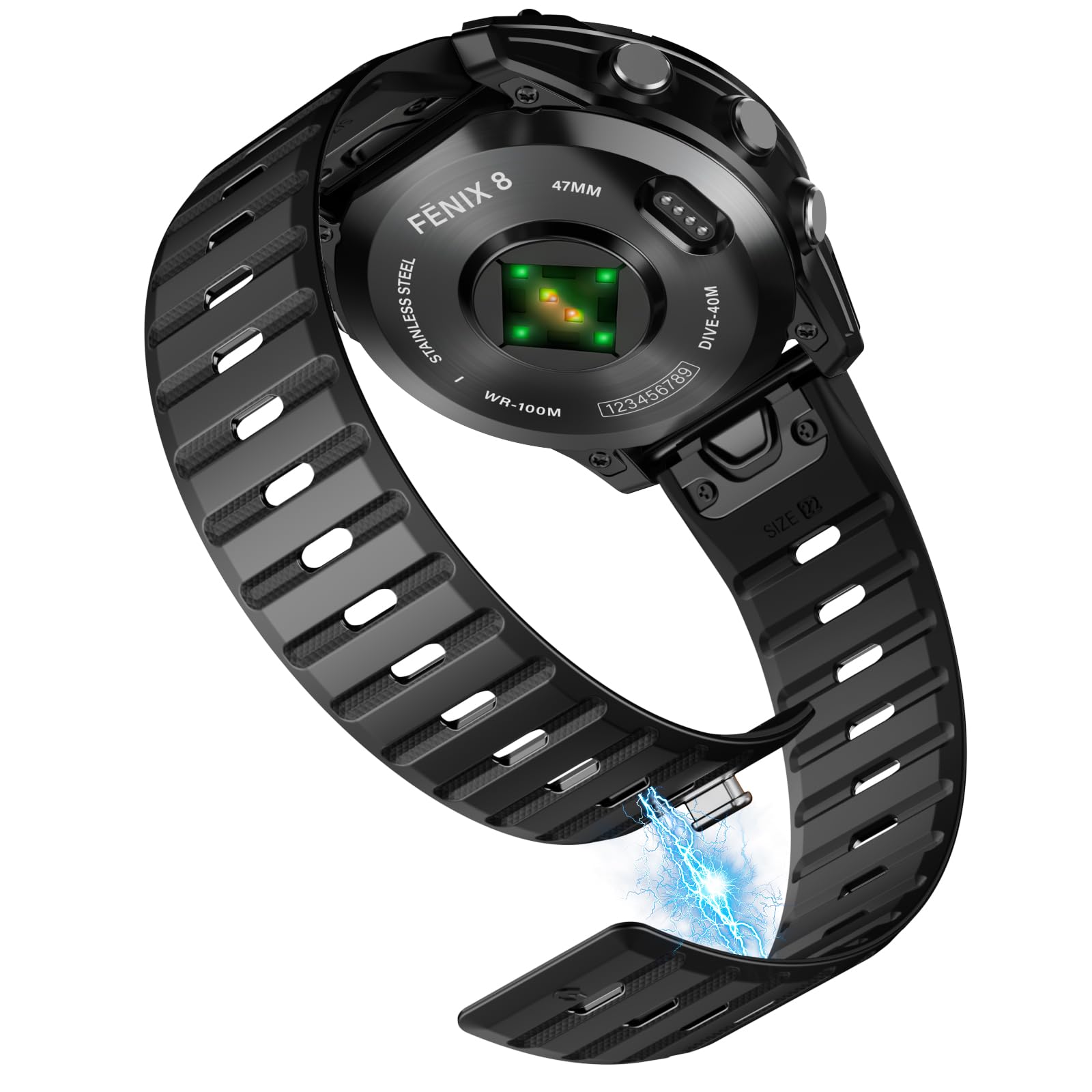 Strong Magnetic Silicone Watch Bands for Garmin Fenix 8/8 Pro 47mm/7/6/5, 22mm Quickfit Bands Compatible with Garmin Epix Gen 2/