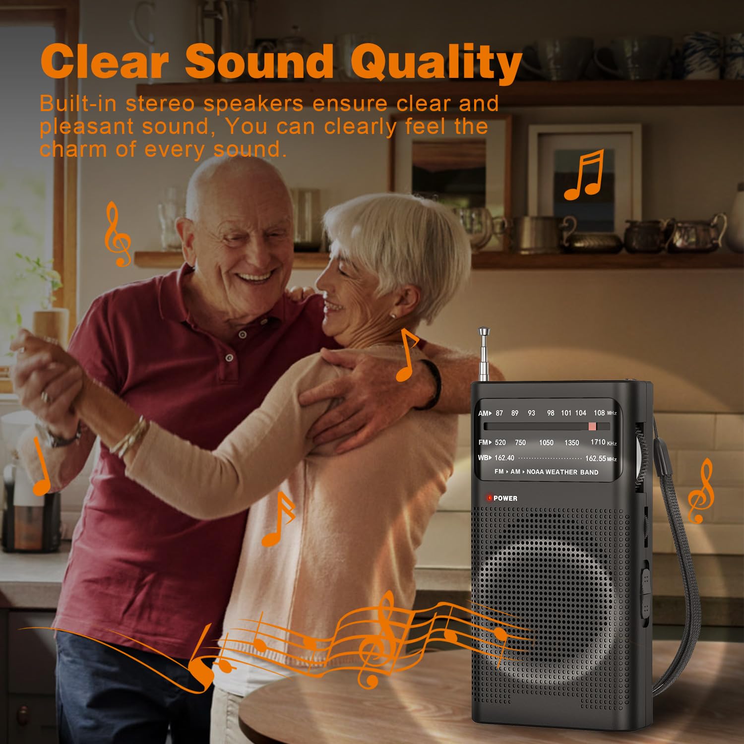 Goodes Noaa Weather Radio Am Fm, Transistor Radio With Loud Speaker, Headphone Jack, 2Aa Battery Operated Radio For Long Range R