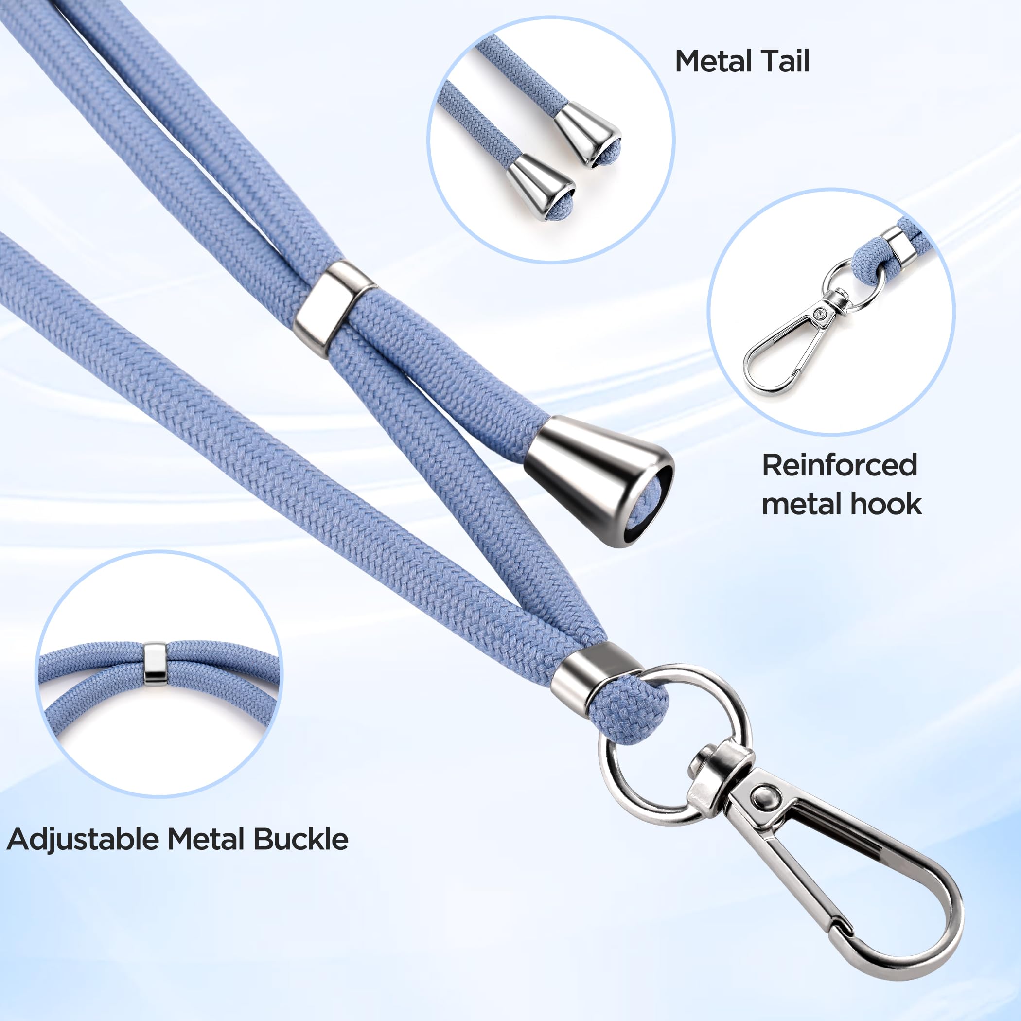 Cacoe Phone Lanyard 2 Pack 2   Adjustable Neck Strap,2   Phone Patches,Universal Crossbody Cell Phone Lanyards,Multifuctional Ph