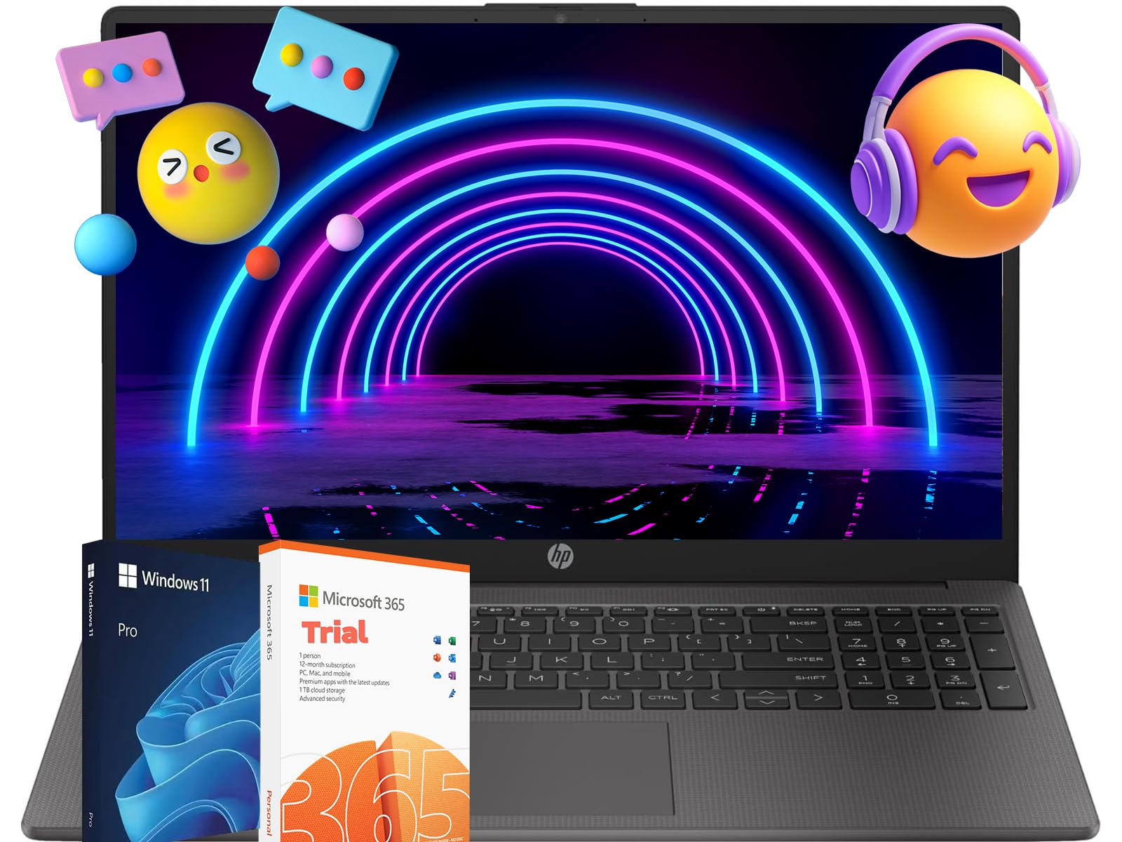 Hp 255 G10 Laptop With Ms Trial Office, 64Gb Ram, 2Tb Ssd With Rj45, 15.6'' Full Hd, Ryzen 3 7330U (Beat Intel I5 1135G7), Hdmi,