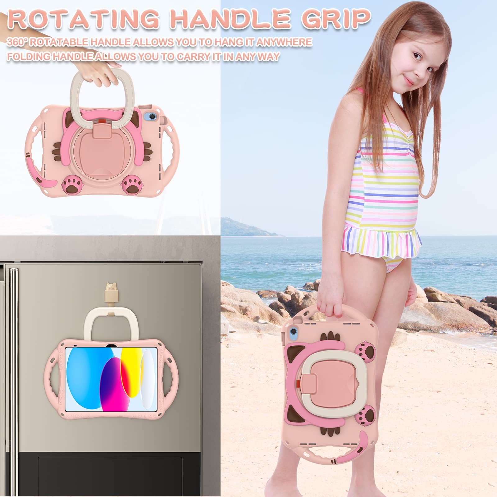 Batyue Case For Ipad 10Th Generation, Cute Cat Case For 2022 10.9 Inch Ipad (10Th Generation),Rugged Heavy Shockproof Protection