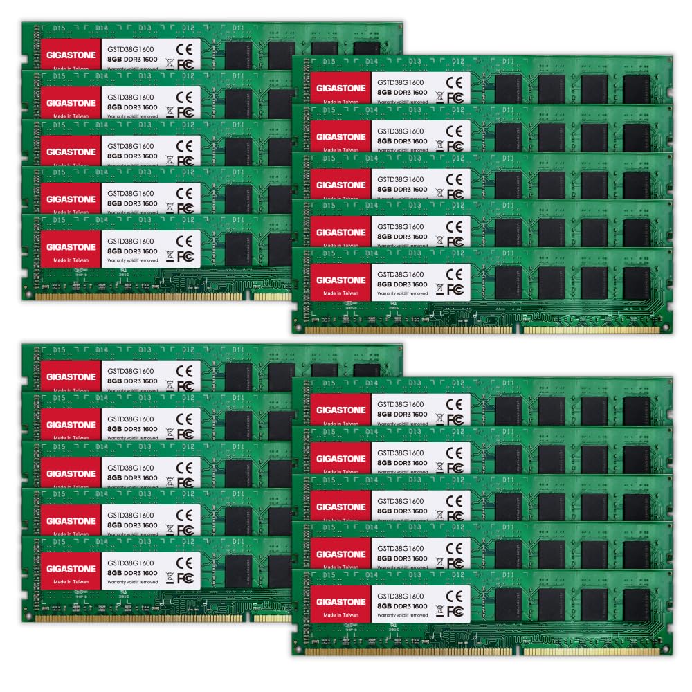 ?Ddr3 Ram? Gigastone 8Gb 20 Pack Kit (20X8Gb) Ddr3/Ddr3L 1600Mhz (1333Mhz) Pc3 12800 (Pc3 10600) Cl11 1.35V/1.5V 2Rx8 Udimm 240