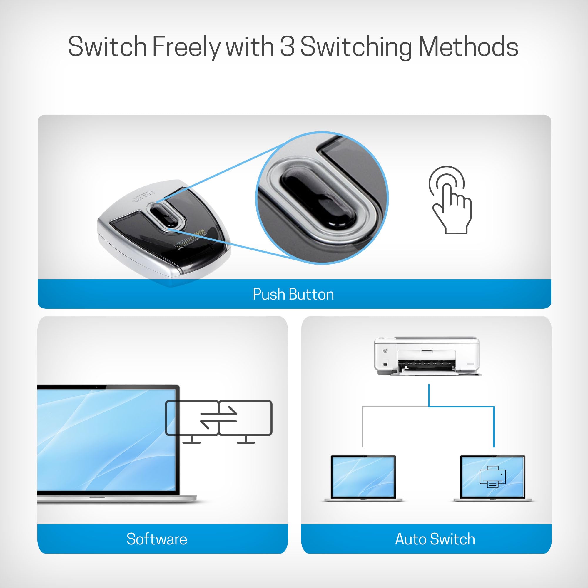 Us221 Allows 2 Computers To Share The Same Usb Peripheral Under The Foundation O