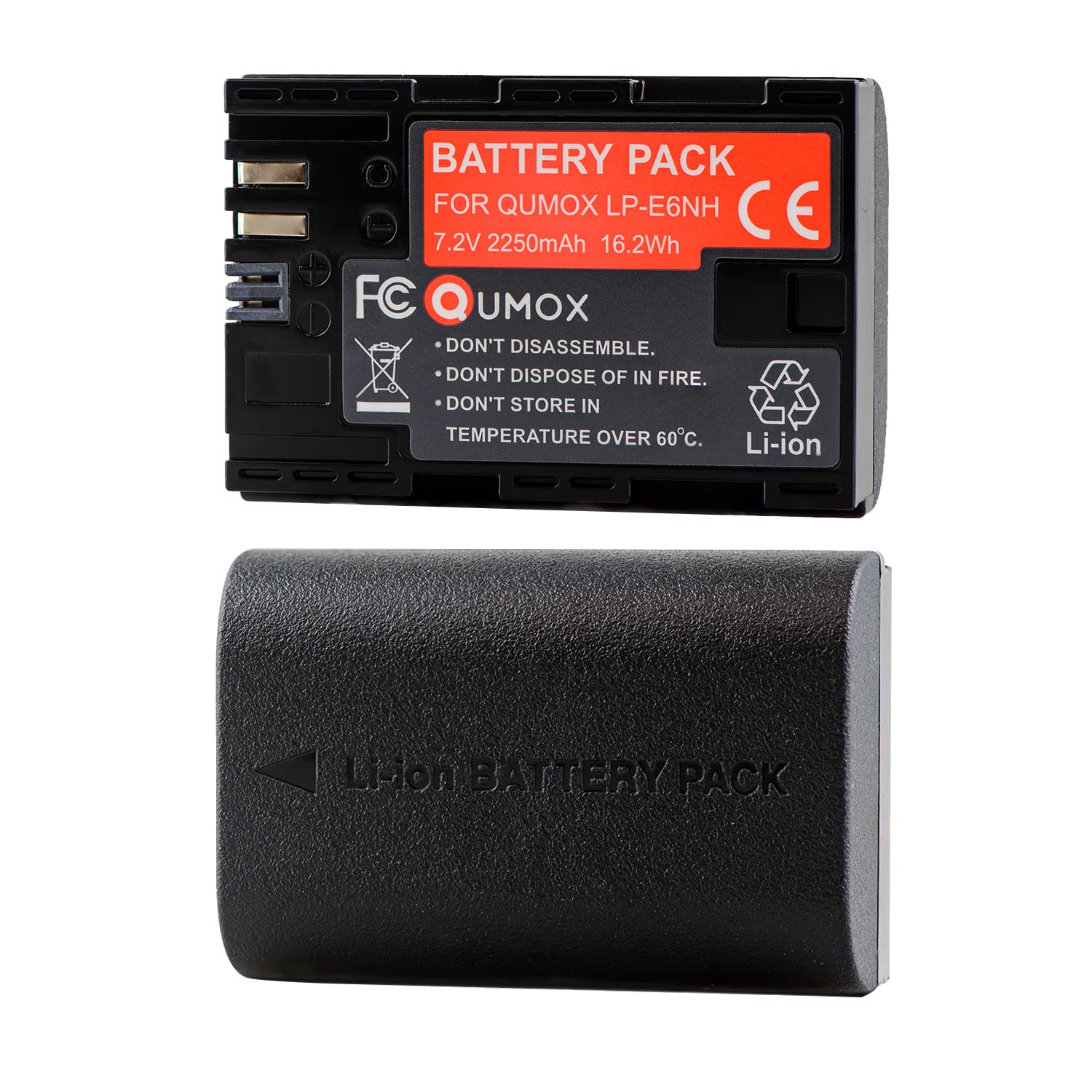 Qumox Lp E6Nh Camera Battery For Canon Eos 5D Mark Ii/Iii/Iv, 5Ds, 5Ds R, 6D, 6D Mark Ii, 7D, 7D Mark Ii, 70D, 80D, 90D, R, R5,