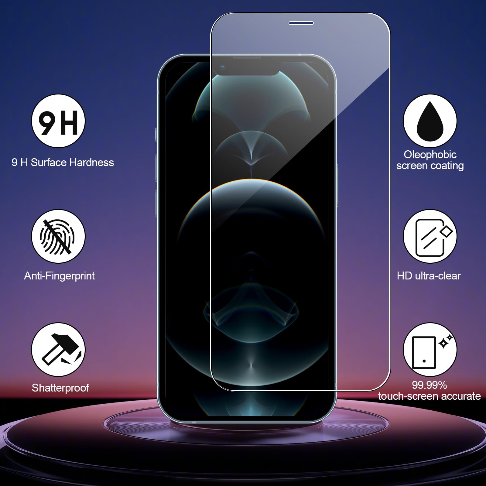 Avoar 3 Pack Tempered Glass Screen Protector For Iphone 12 Pro Max, 6.7 Inch Hd Clear, Bubble Free, Anti Scratch, Case Friendly