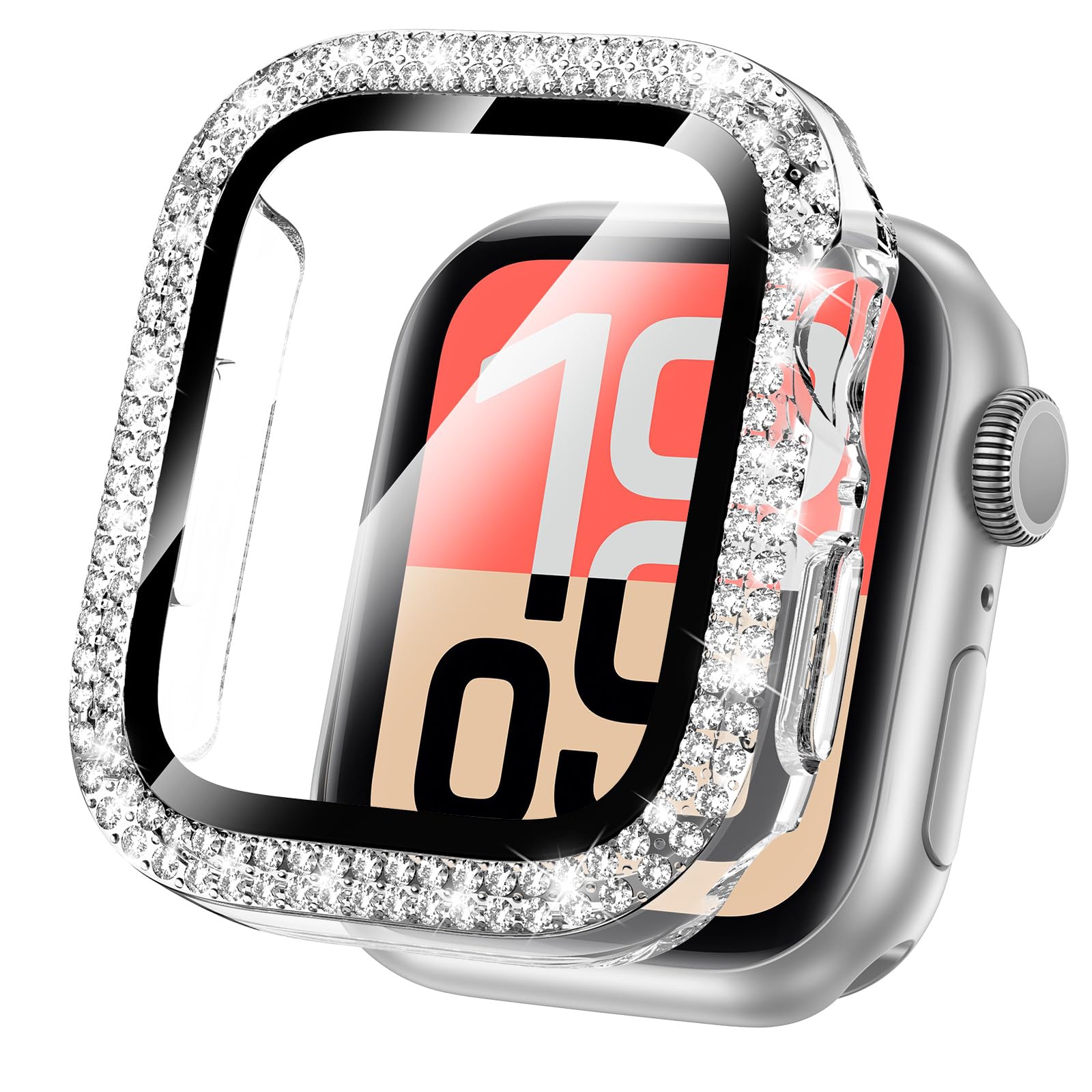 Goton 40mm Bling Case Compatible for Apple Watch Screen Protector Series 6 5 4, SE 3/2/1 for Women, Glitter Diamond Rhinestone F