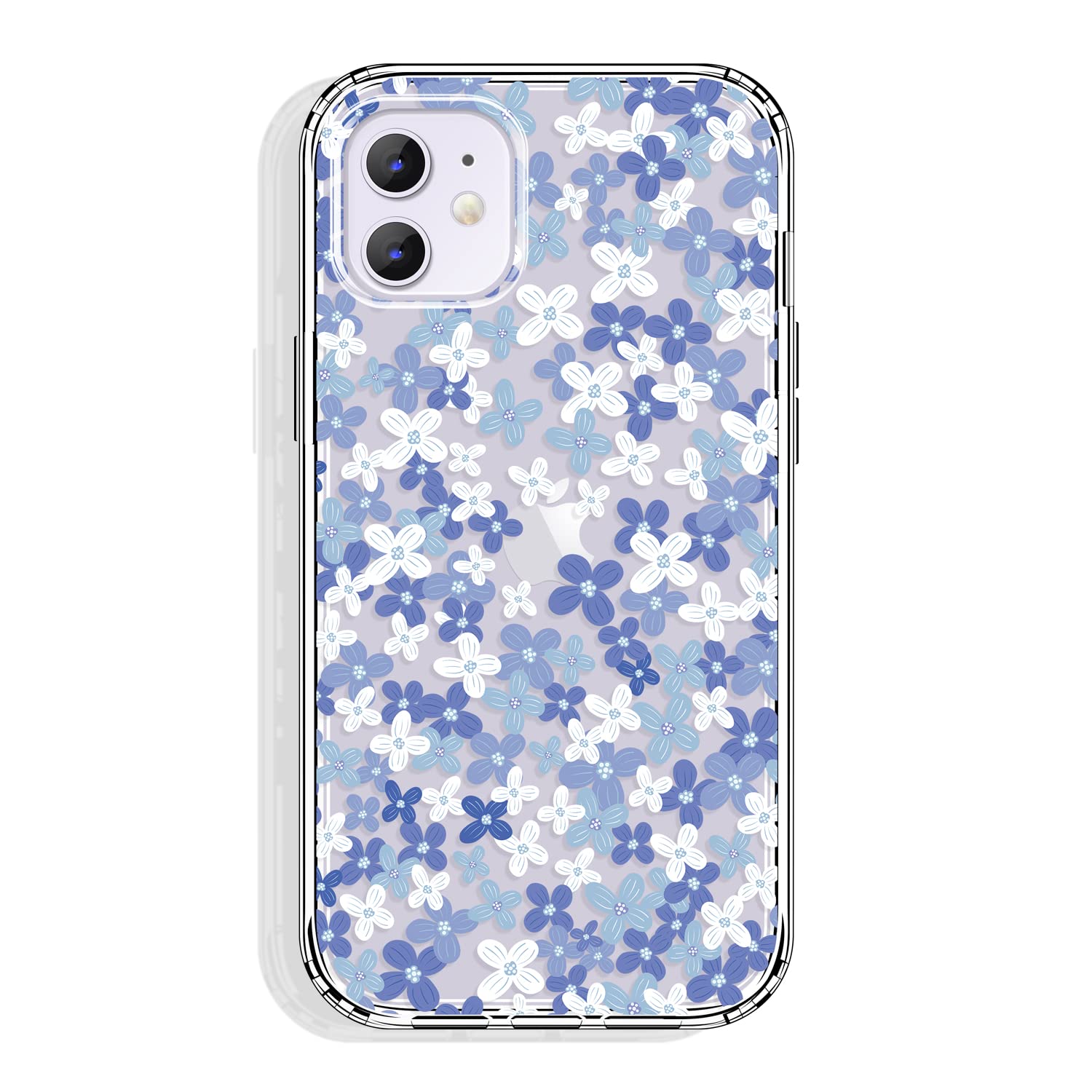 GYZYA for iPhone 11 Case Clear 6.1 Inch with Floral Design, Cute Protective Slim TPU Cover + Shockproof Bumper for Women and Gir