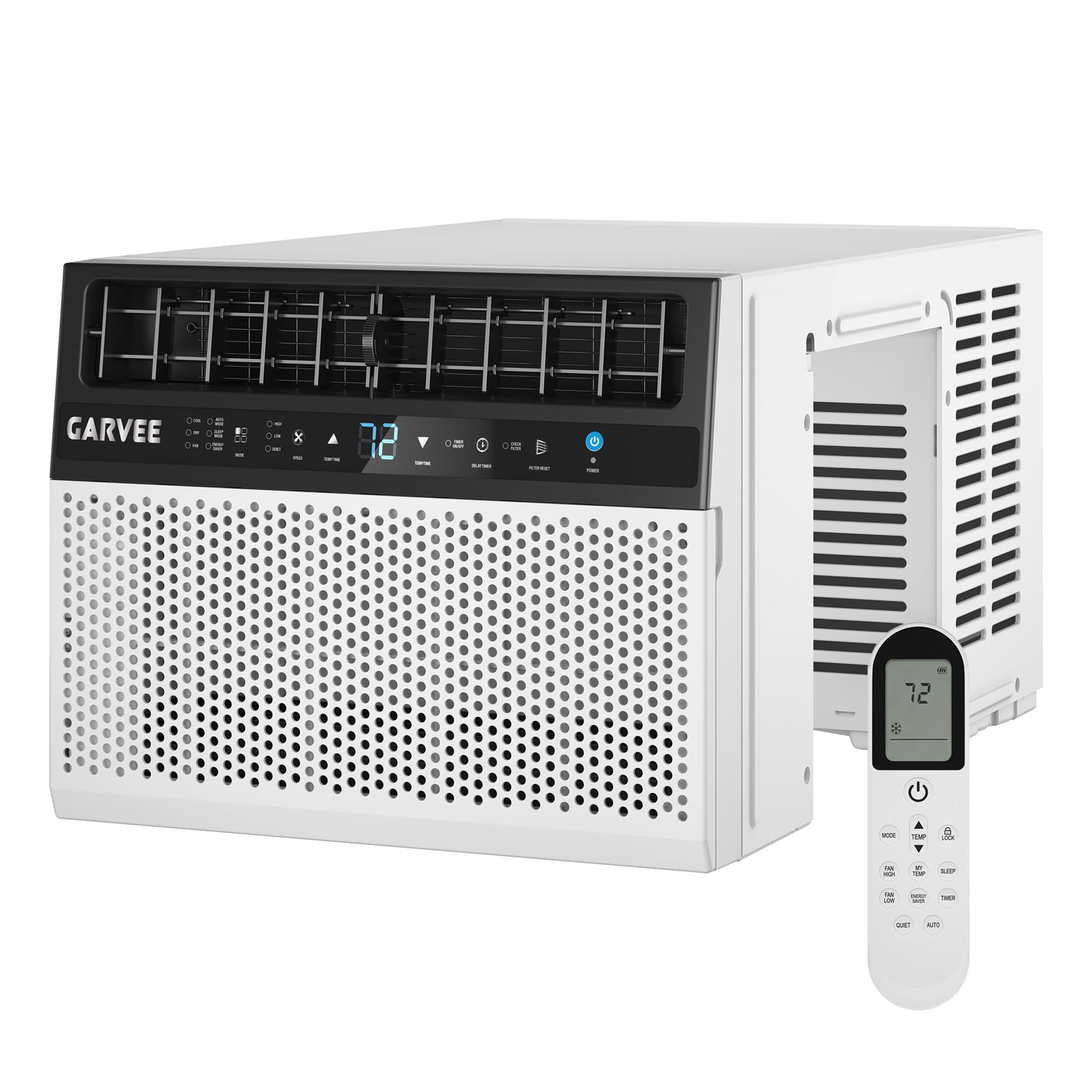 Garvee 8000 BTU u-Shaped Window Air Conditioner, Cools 350 Sq ft, Ultra Quiet with Open Window Flexibility, Remote Control, Idea