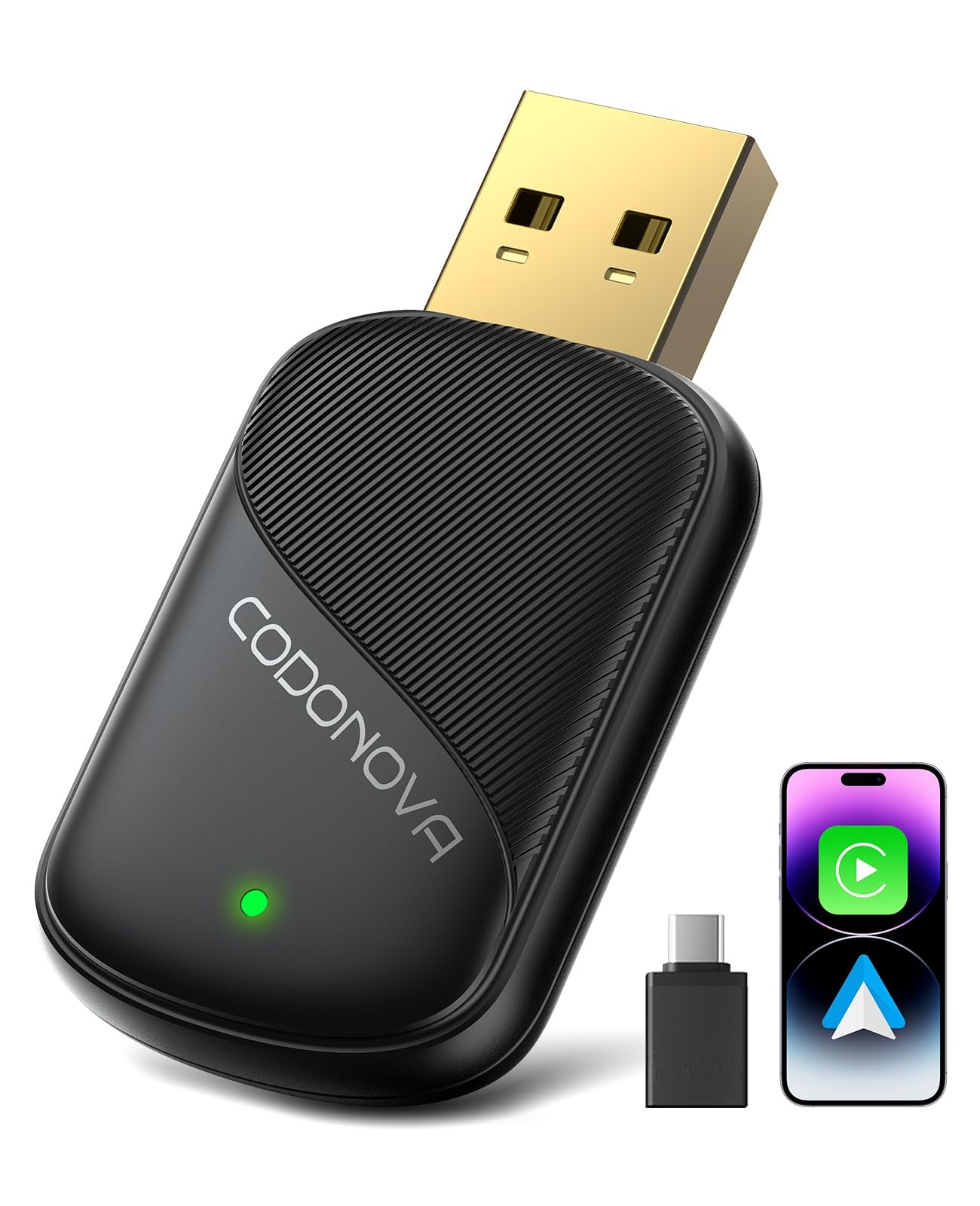 Mini Wireless CarPlay Adapter for iPhone & Android Auto  Wired to Wireless
