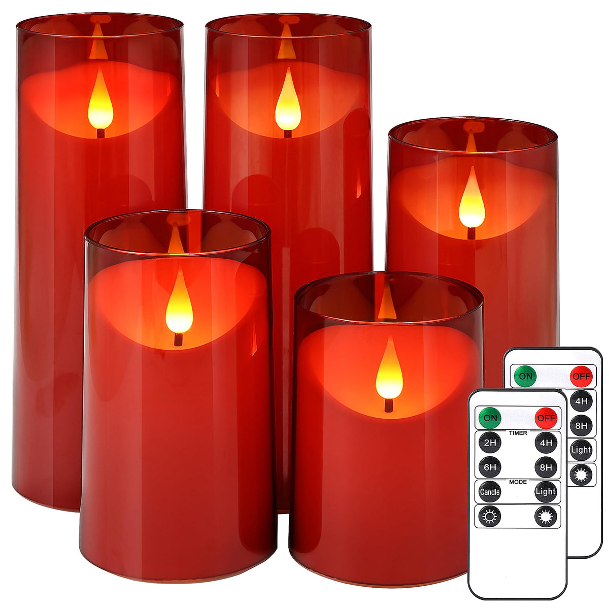 Nurada Flameless Candles, Acrylic Led Pillar Candles Battery Operated With Remote And Timer For Romantic Ambiance And Home Table