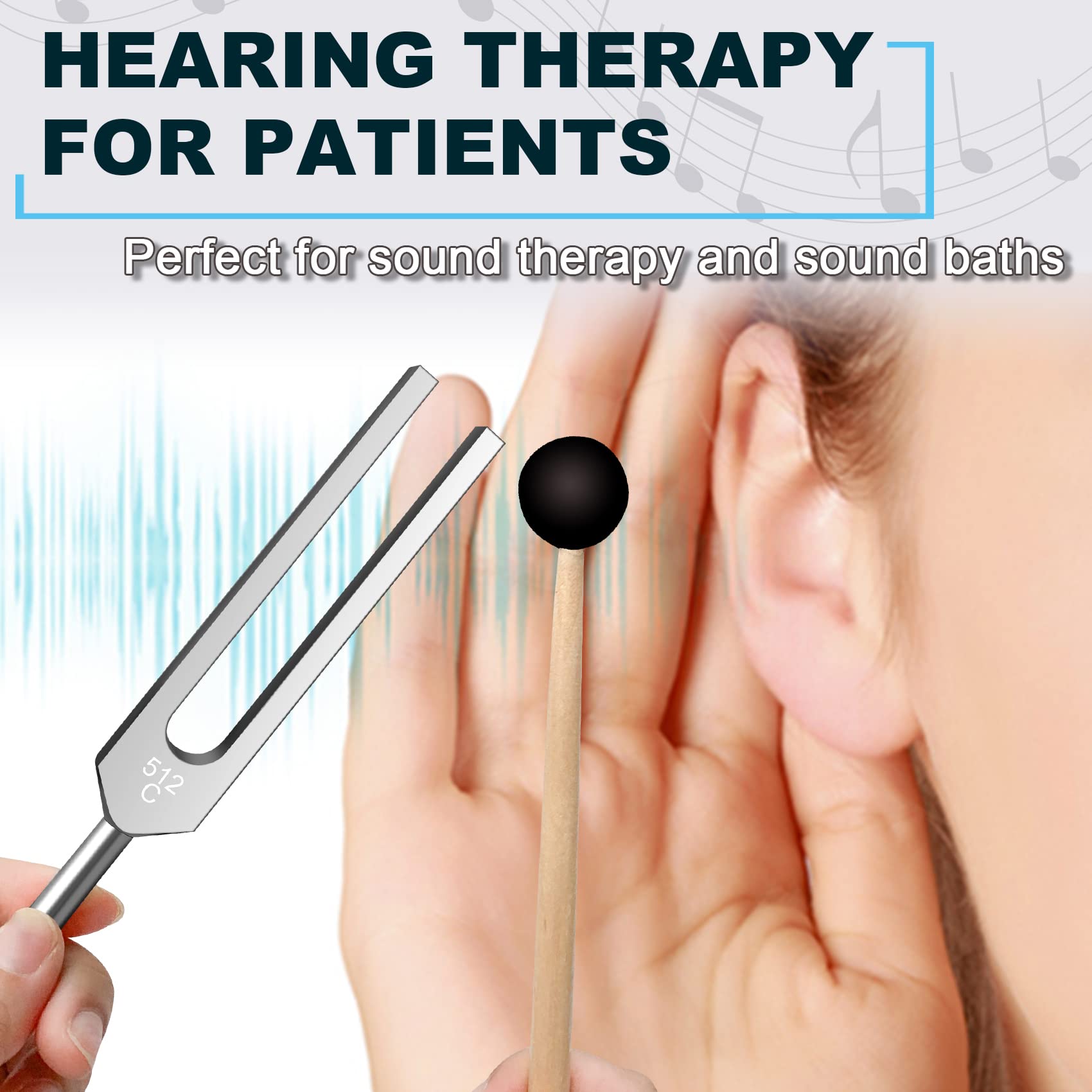 Tuning Fork Set (128Hz, 256Hz, 512Hz), Body Tuning Forks Chakra Set, For Medical Sound Healing Therapy, Meditation, Dna Repair,