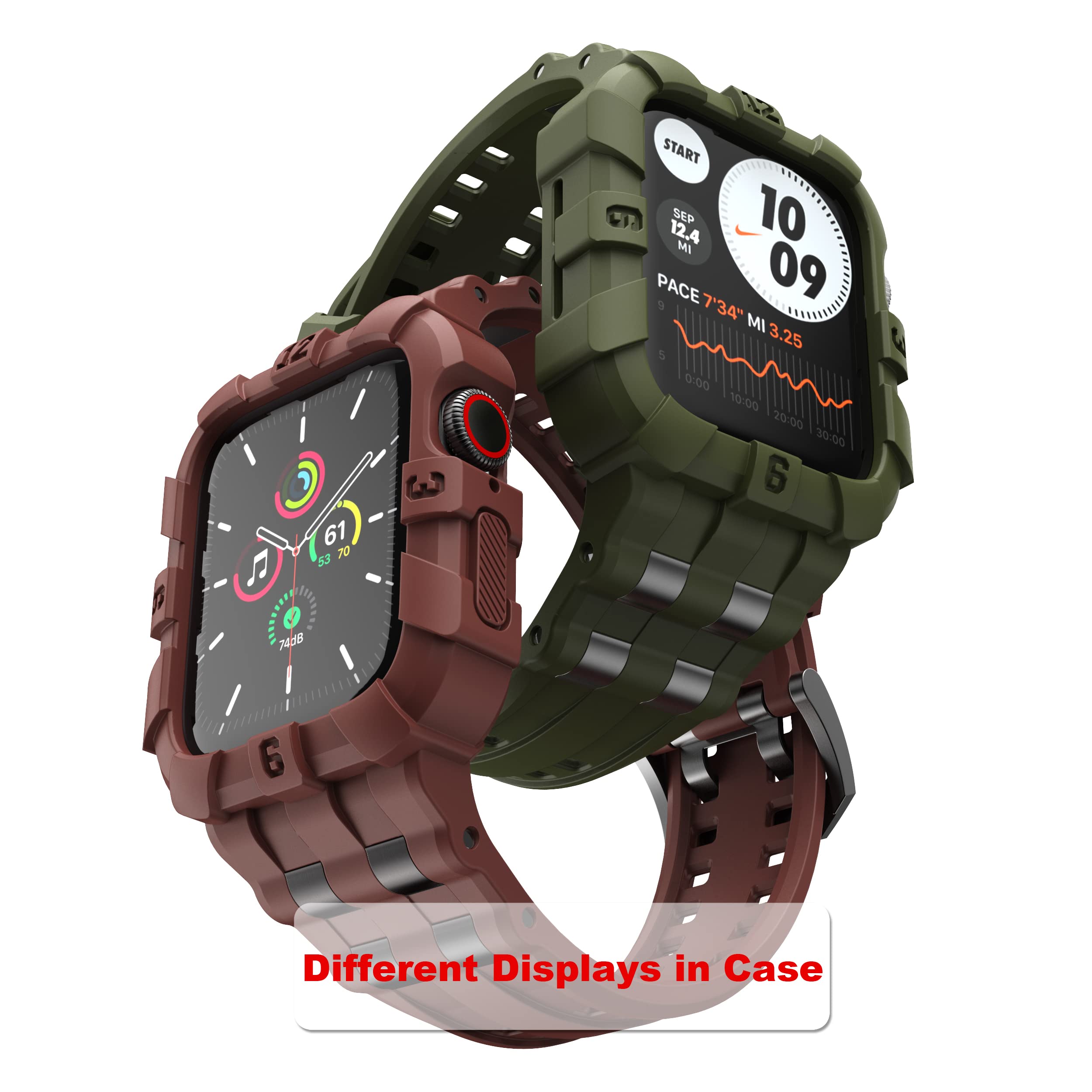 T Engine Band Compatible With Apple Watch 45Mm Series 8 7, Series 6 5 4 3 Se 44Mm 42Mm, Rugged Case With Band For Men