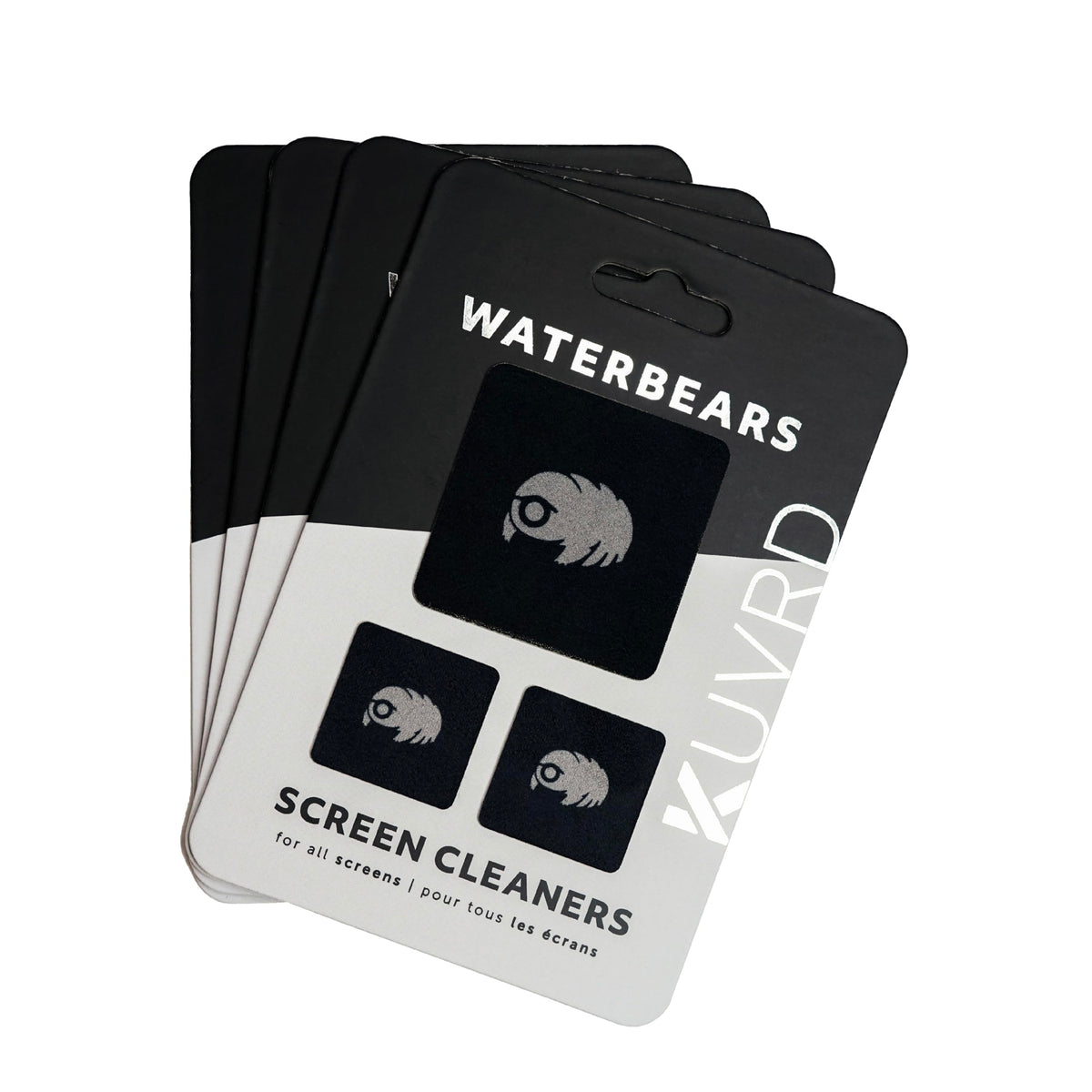 Kuvrd Waterbear   Universal Screen Cleaners   Teeny Tiny Cleaning Tools For Your Lenses & Screens   4 Pack   (4 Pad Sets)