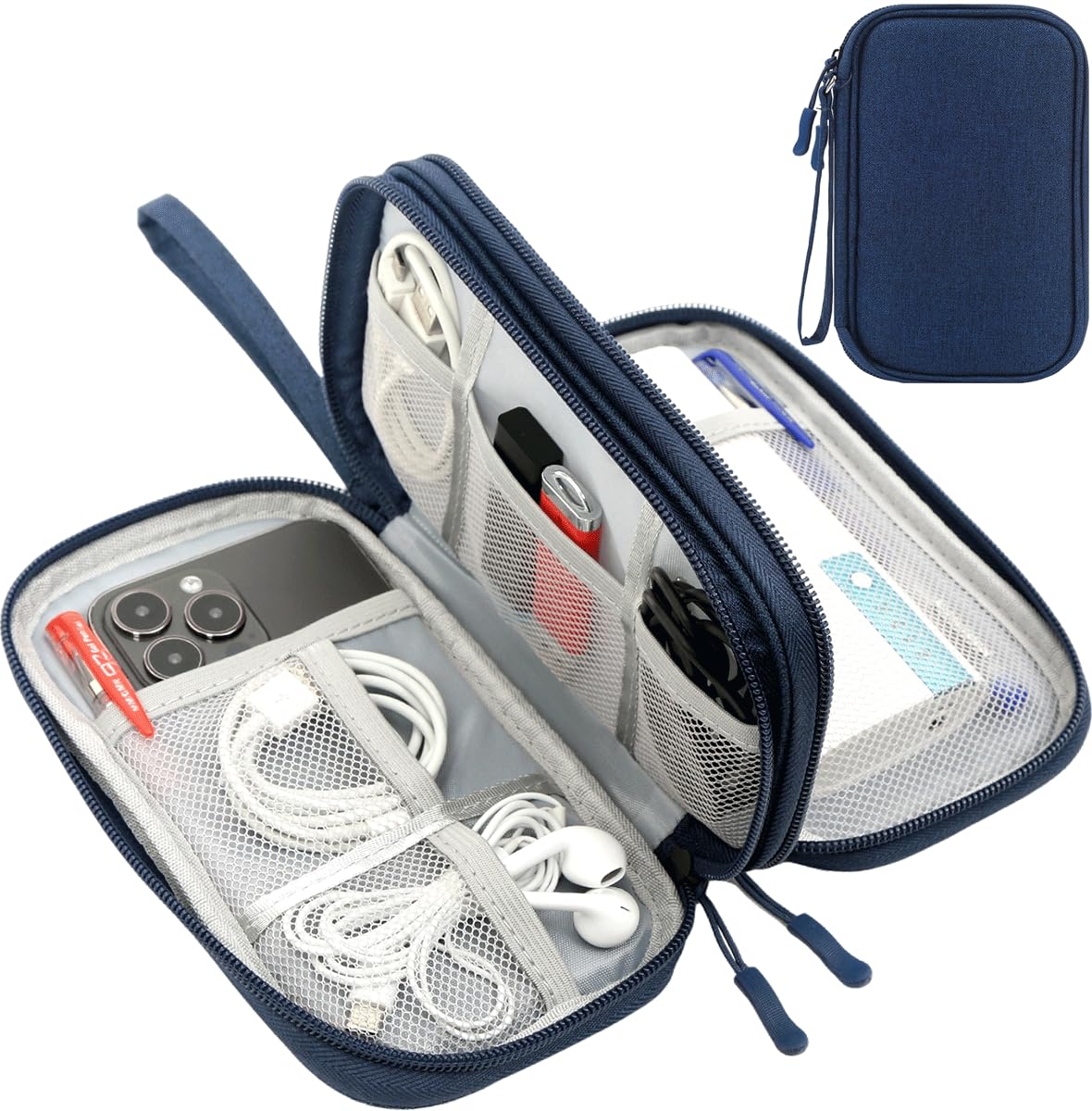 Caaordkso Electronic Bag Travel Cable Accessories Bag Waterproof Double Layer Electronics Organizer Portable Storage Case For Ca
