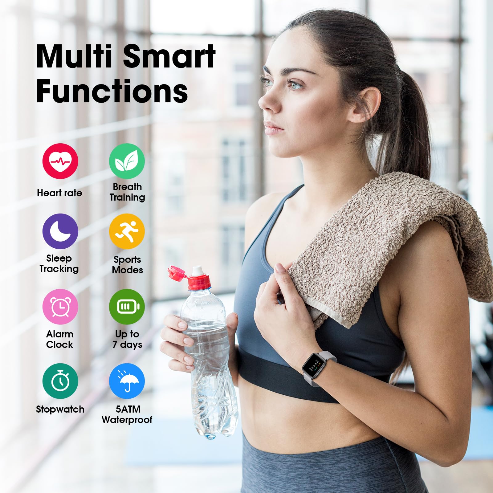 Fitness Tracker Watch With Heart Rate Monitor, Large Screen Activity Tracker With Pedometer, Sleep Monitor, Calories & Step Coun