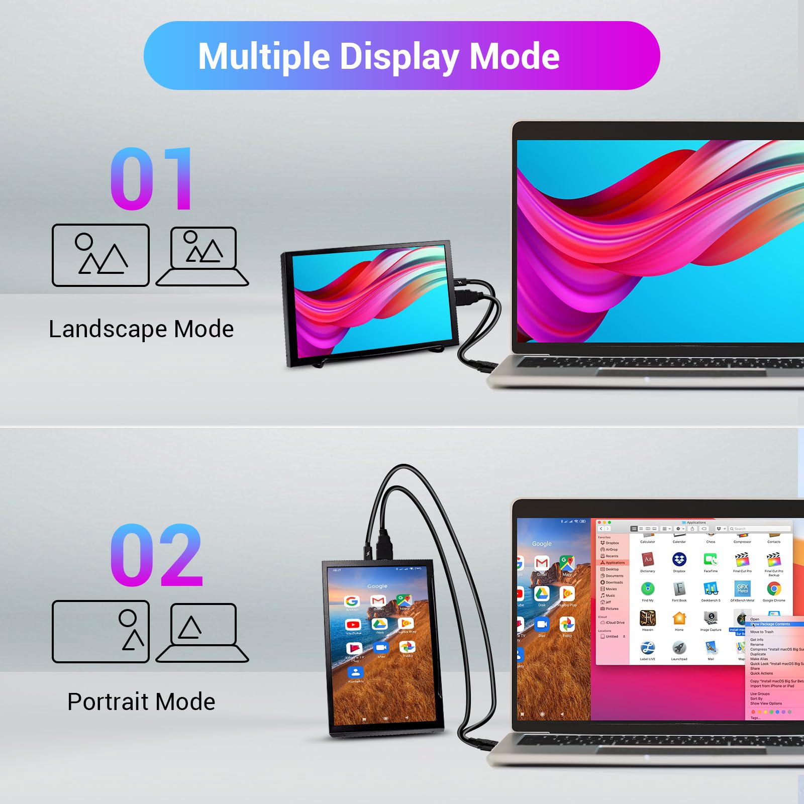 Viewmei Touch Screen Monitor Portable Monitor, 8 Inch Mini Hdmi Screen Display,1280 * 800 Resolution Laptop Monitor For Pc Lapto