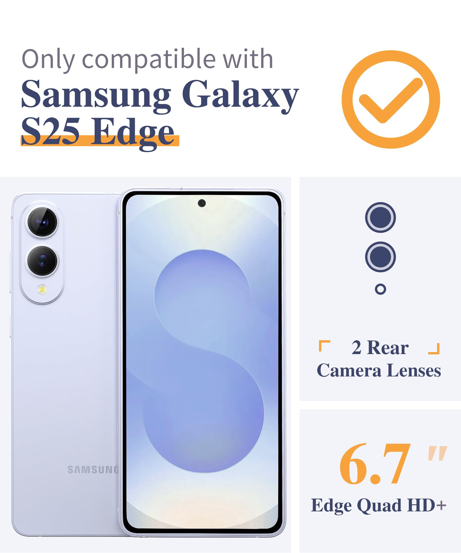 Gviewin For Samsung Galaxy S25 Edge Case, With Screen & Camera Lens Protector [Non Yellowing] Floral Clear Slim Bumper Shockproo