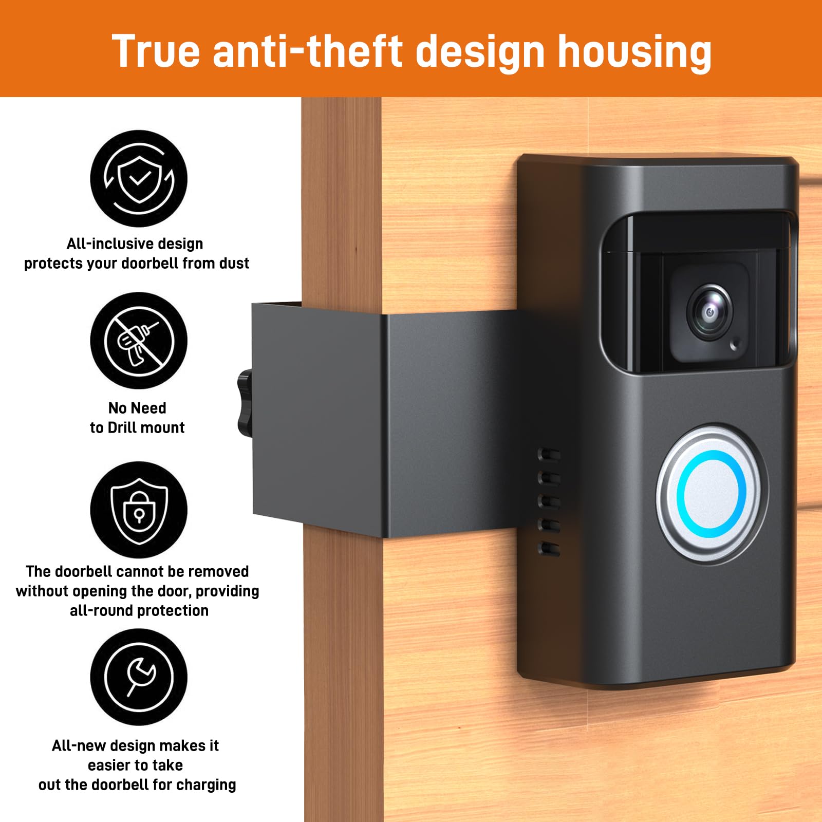 Anti Theft Ring Doorbell Mount Compatible With Ring Battery Doorbell And Ring Battery Doorbell Plus/Pro, No Drill Ring Doorbell