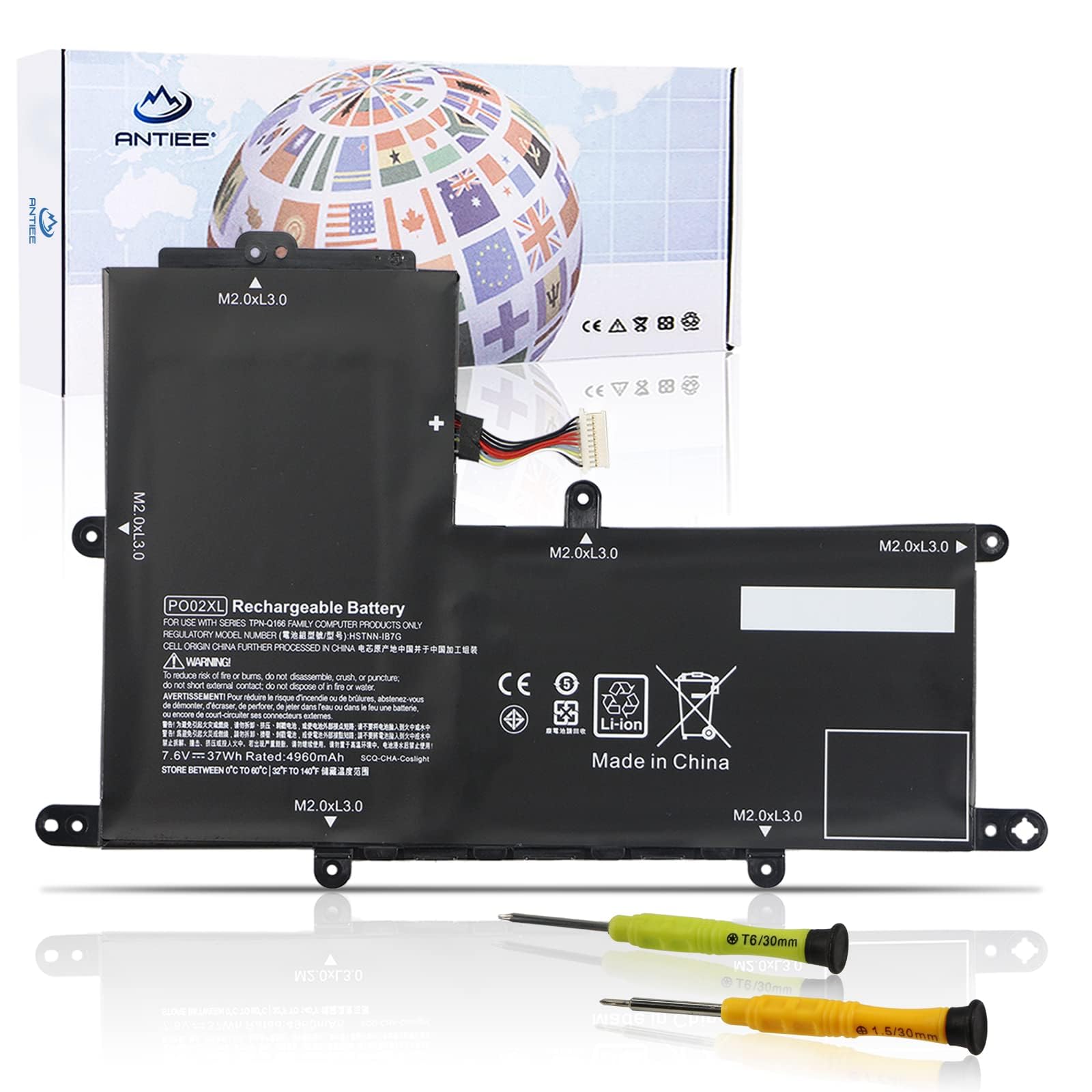 Po02Xl 824560 005 Battery For Hp Stream 11 R 11 Ah 11 Ak 11 Y 11 Ah0Xx 11 Ak0012Dx 11 Ak0013Dx, Stream 11 Pro G2 G3 G4 G5 824560