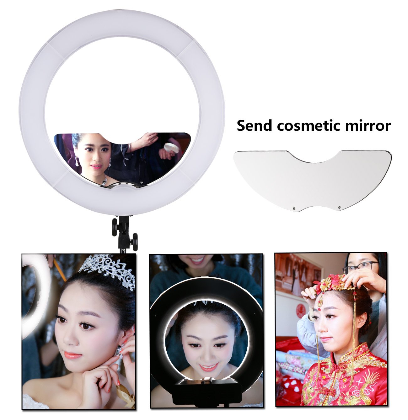 Gskaiwen 18 Inch 65W Led Ring Light Mirror Make Up Beauty Light Studio Video Light Photography Lighting With Stand Bag For Portr