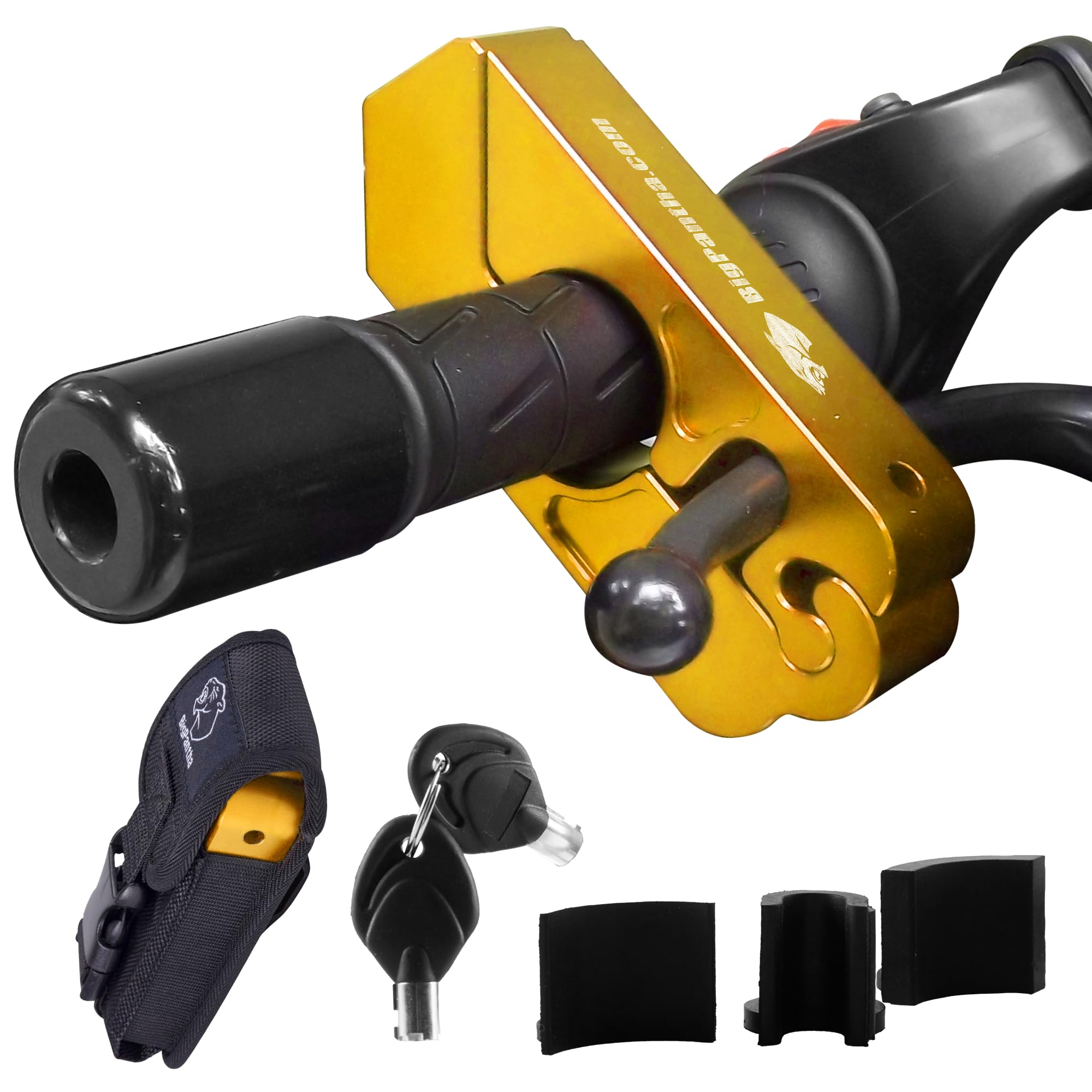 Bigpantha Motorcycle Grip Lock - Heavy Duty Brake/Handlebar/Throttle Security For Bikes, Scooters, Mopeds, Or Atvs In Under 5 Se