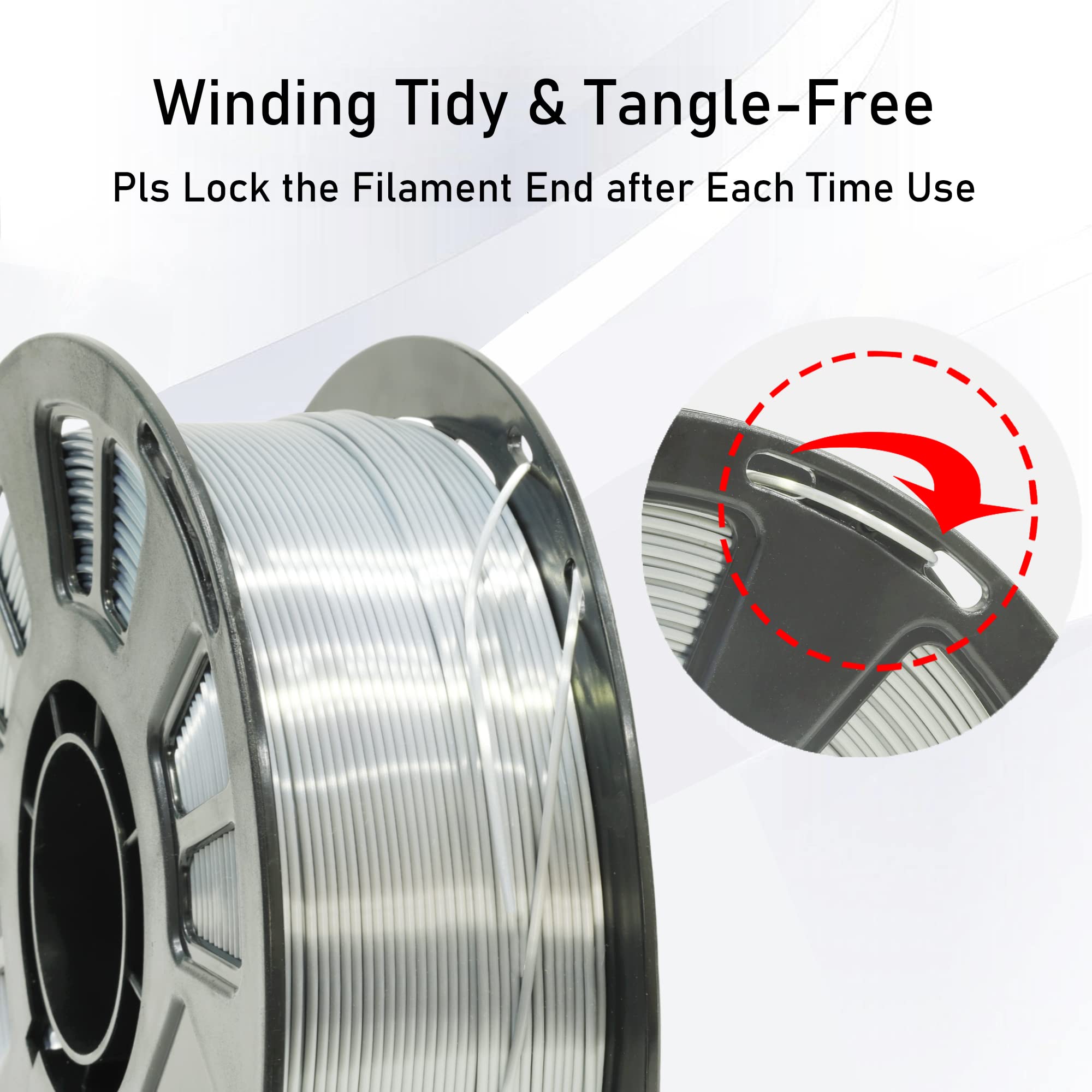 Mika3D 1.75Mm Silk Metallic Silver Shiny Pla 3D Printing Filament, 1Kg 2.2Lbs 3D Printing Material With High Diameter Accuracy,