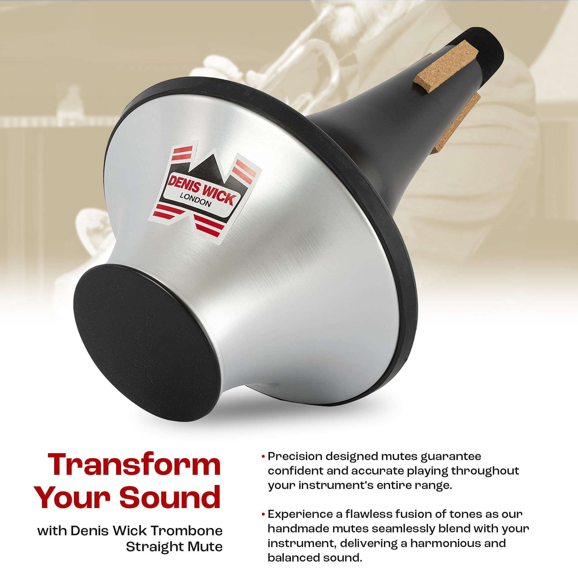 Denis Wick Adjustable Cup Mute For Bass Trombone | Accessories For Brass Instruments | Mute For Bass Trombone | Practice Cup Mut