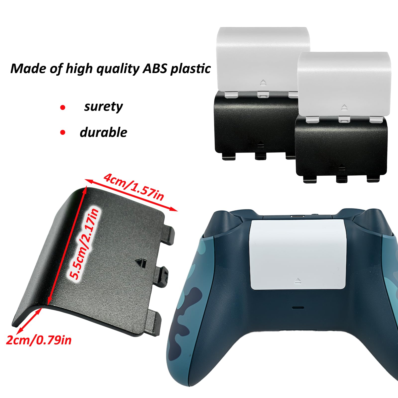 4 Pcs Battery Back Cover For Xbox Series X/S Controller[Not For Xbox One & One X/S],Battery Back Shell Covers,Replacement Batter