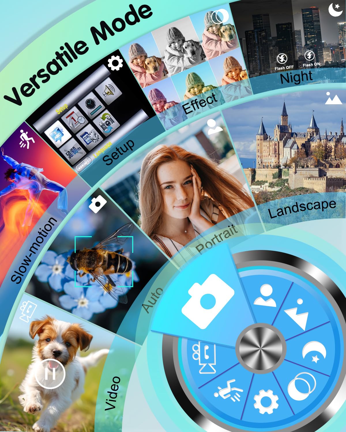 Toauite 4K Digital Camera For Photography, 64Mp Autofocus Vlogging Camera For Youtube With Selfie Lens, Compact Travel Video Cam