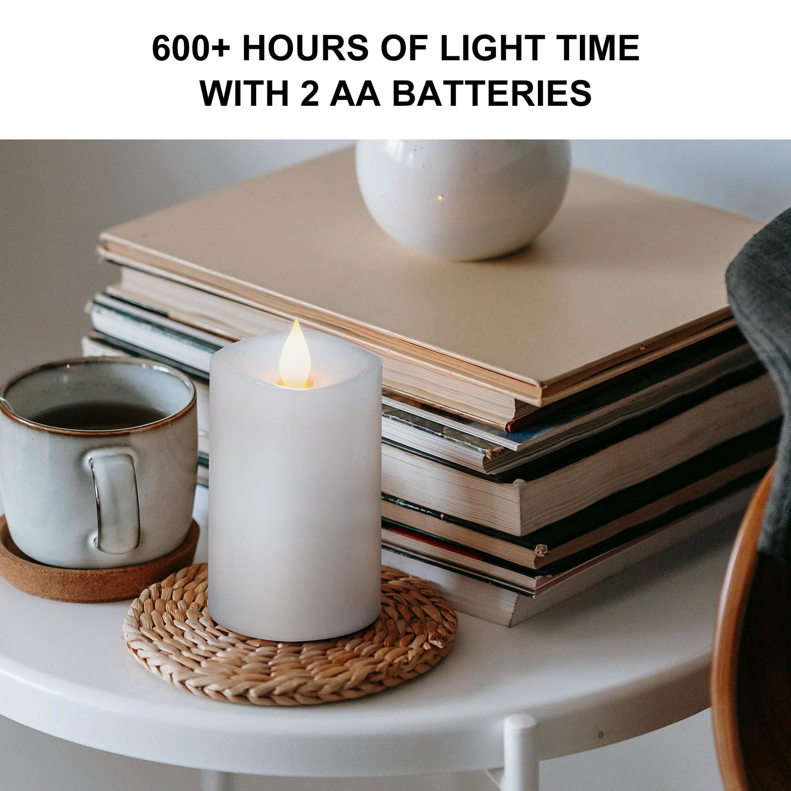 Milysoek 1Pcs, 3 X 5 Inches Flameless Candle With Remote Control, Real Wax Pillar Led Candles, Battery Candles,With Timer, 3D Fl