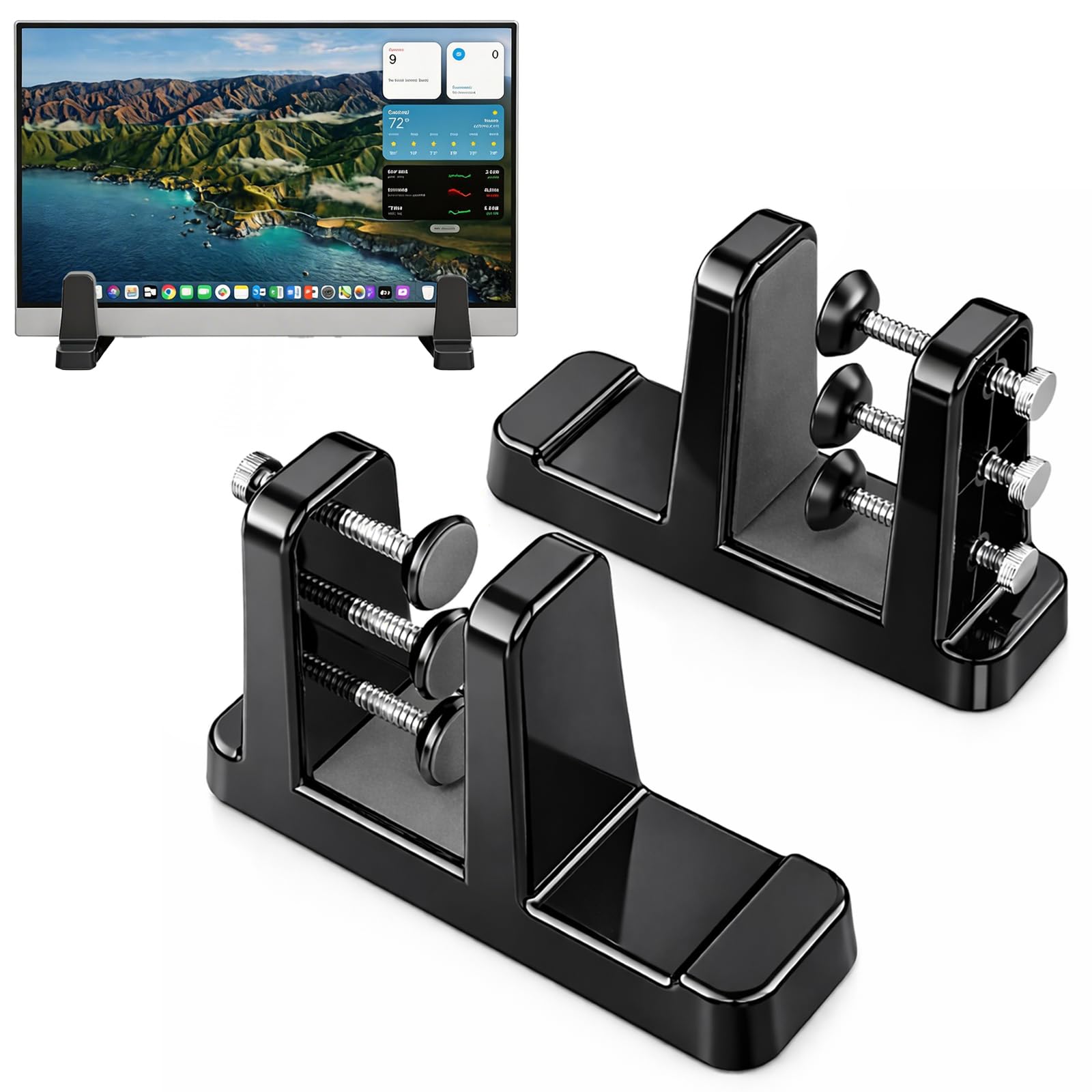 Shuomeng Ergonomic Vertical Laptop Stand  SpaceSaving Cooling Laptop Stand for Desk Organization, Portable Stand, Compatible w