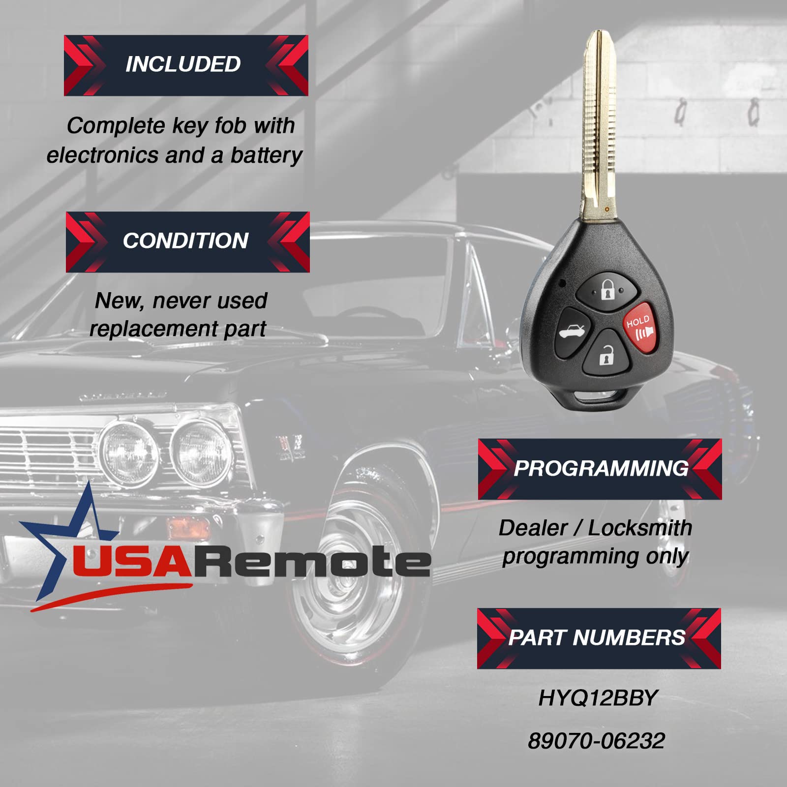 Fits 2007 2008 2009 2010 Toyota Camry Key Fob Hyq12Bby Keyless Entry Remote