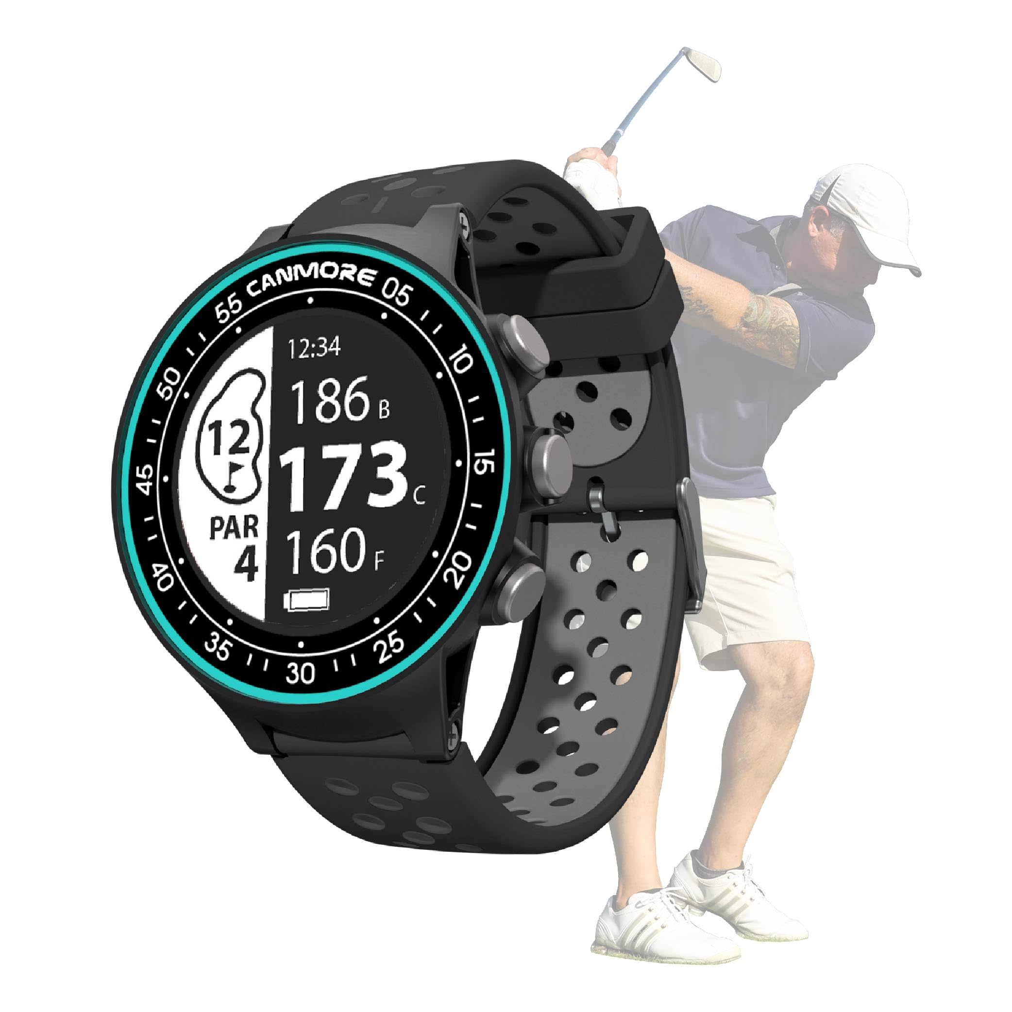 Canmore Tw411 Golf Gps Watch With Fitness Tracker, 41,000+ Free Preloaded Worldwide Course, Upgraded Ic Chip, Turquoise