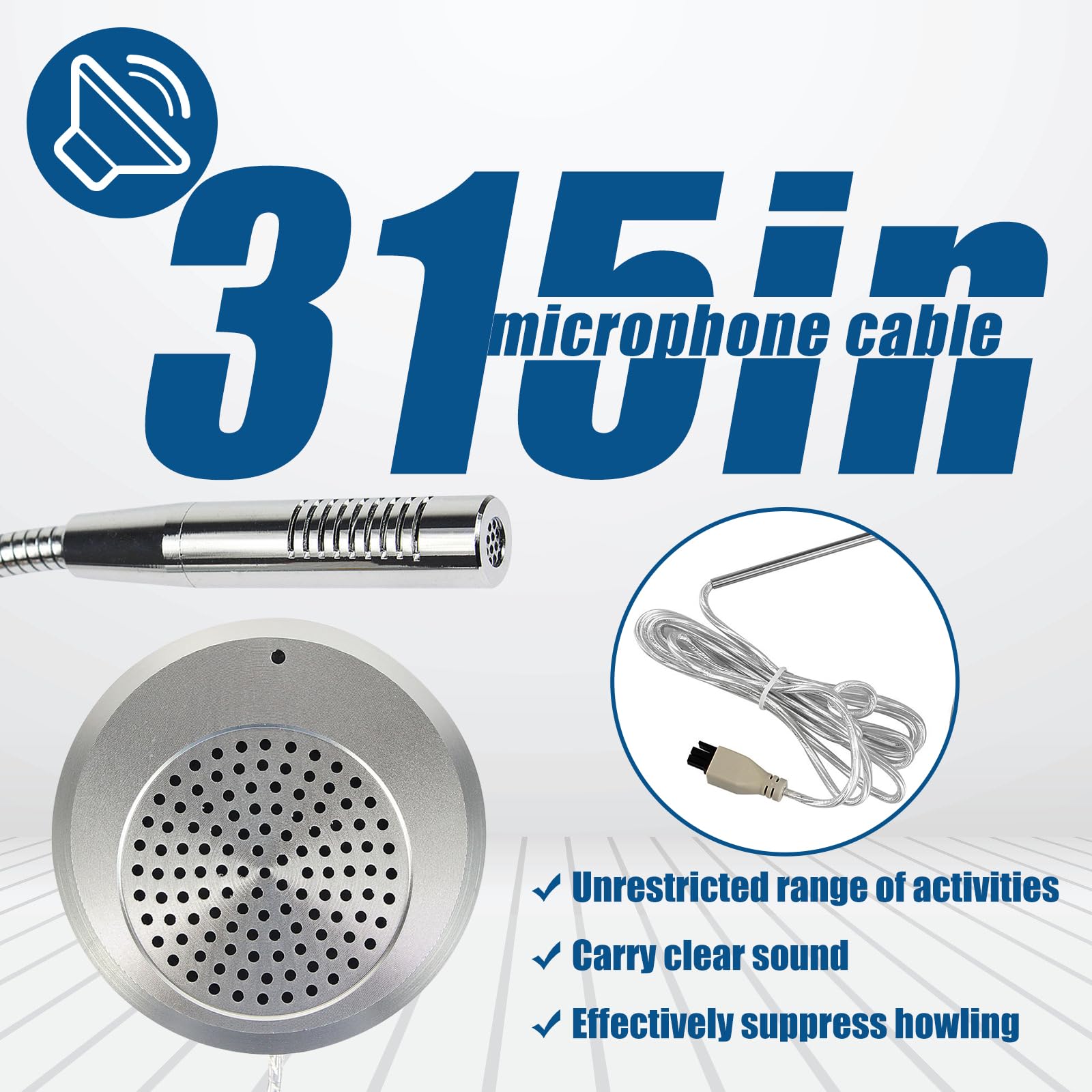 Retekess Tw102 Window Intercom,8M Cable With Loud Outer Speaker, Window Speaker,Connect Wireless Mic,Intercom System For Hotel,S