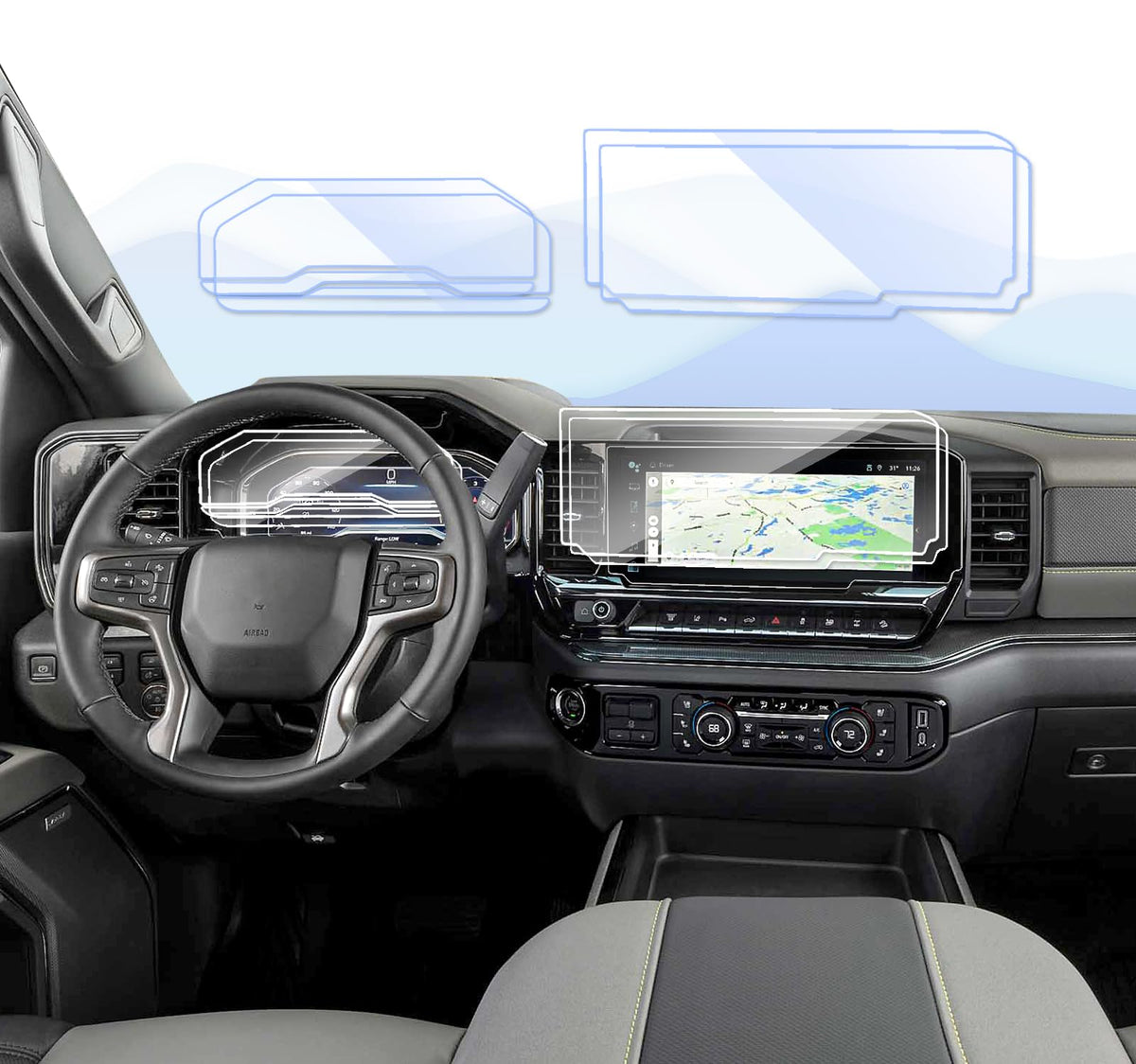 4Pcs 2024 2025 Chevy Silverado 1500 Screen Protector For 2024 Silverado 1500 Accessories 2022 2024 2025 Chevy Silverado Gmc Sier