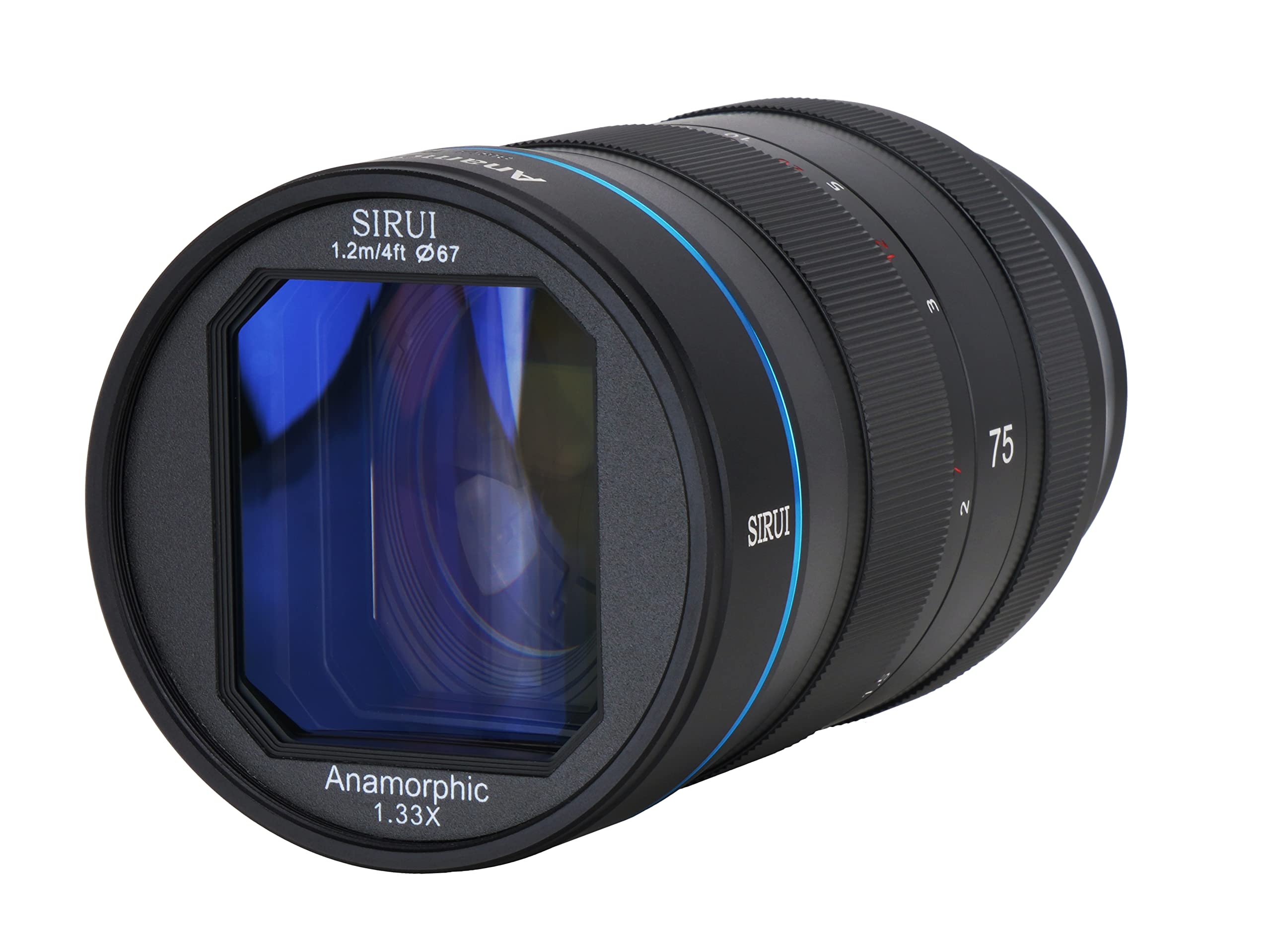 Sirui 75Mm F1.8 1.33X S35 Anamorphic Lens For Rf Mount, Blue Flare