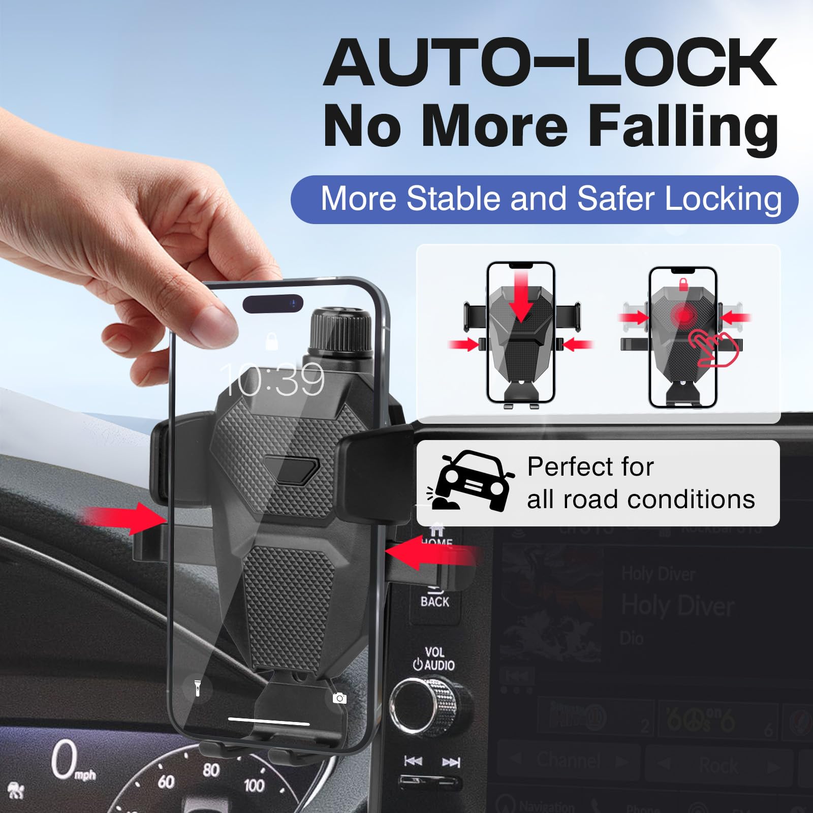 Sunsdrew Car Phone Holder For Honda Civic 2022-2025 Accessories,Adjustable Gps Civic Phone Mount For 9-Inch Screen,Hands-Free Ul