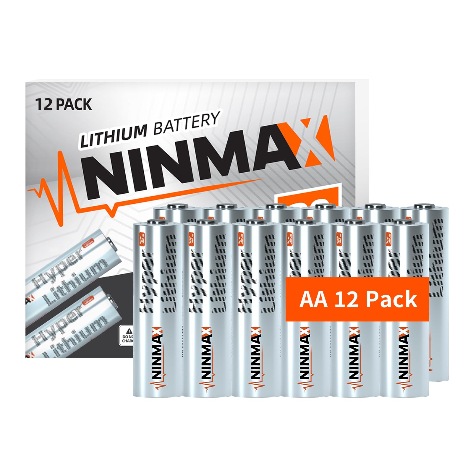 NINMAX Lithium AA Batteries 12 Pack, 3500mAh 1.5V Longest Lasting Double A Battery?Non-Rechargeable?