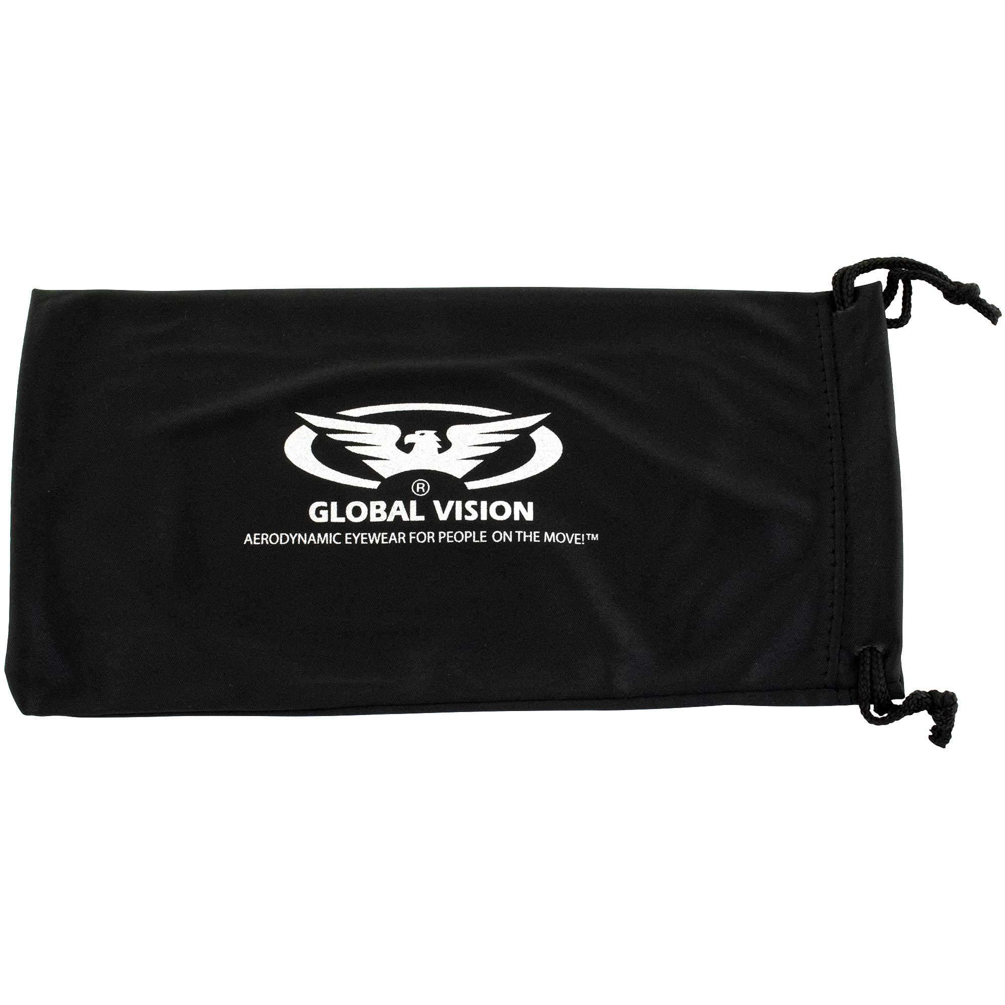 Global Vision 5 Large 4 1/4'' X 8 1/2'' Black Micro Fiber Bags For Sunglasses Goggles Cell Phone Carrying Pouch Case Sleeve