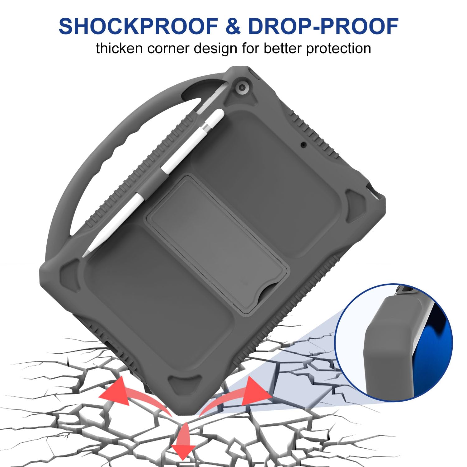 Kids Case For Ipad 10.2 2021/2020/2019,Ipad 9Th 8Th 7Th Generation Case For Kids, Joguiia Premium Silicone Protective Case With