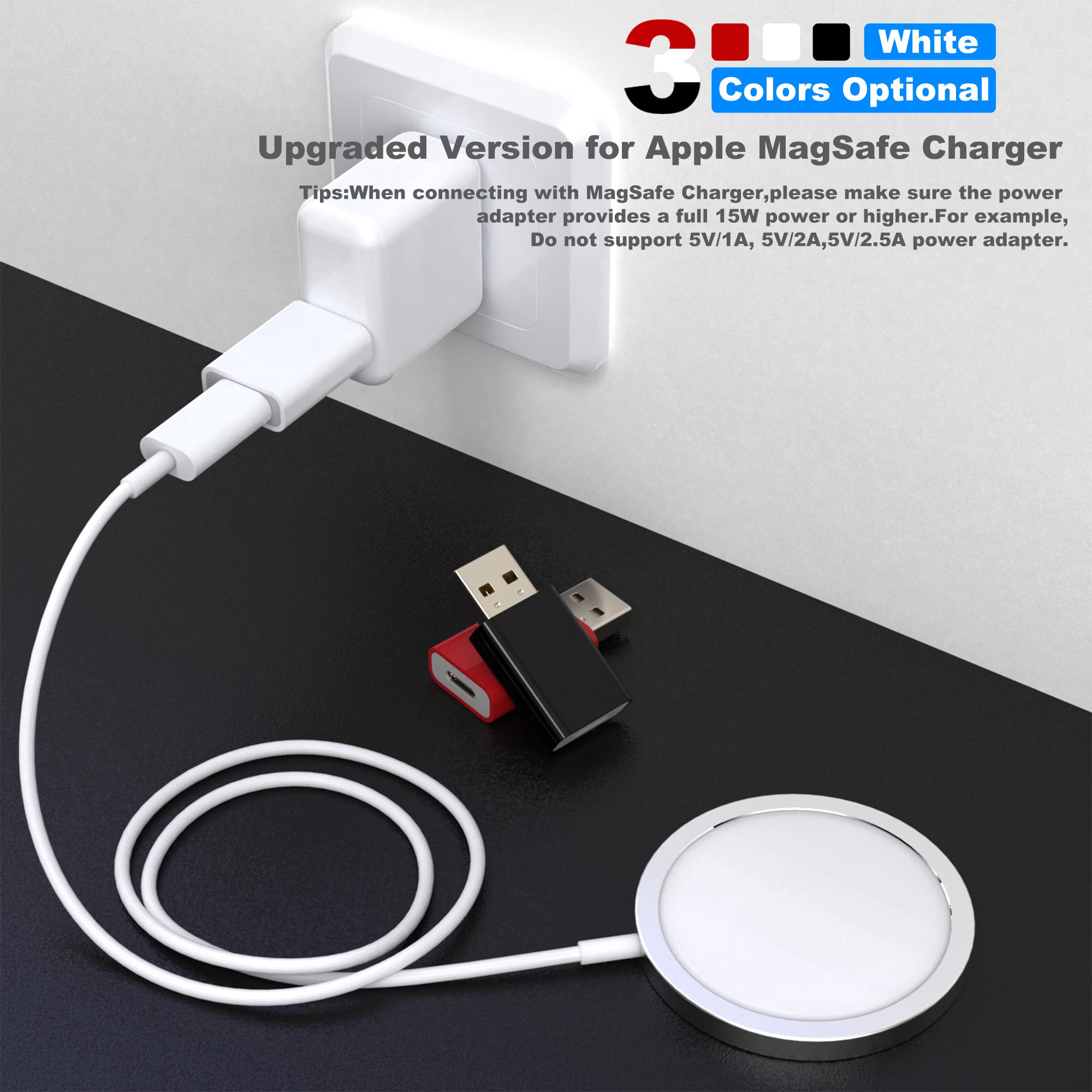 Lmuboy Usb To Usb C Adapter,Usb C Female To Usb Male Adapter Compatible With Apple Magsafe Watch 7/8/9/Se/Ultra,Car,Iphone 15 14