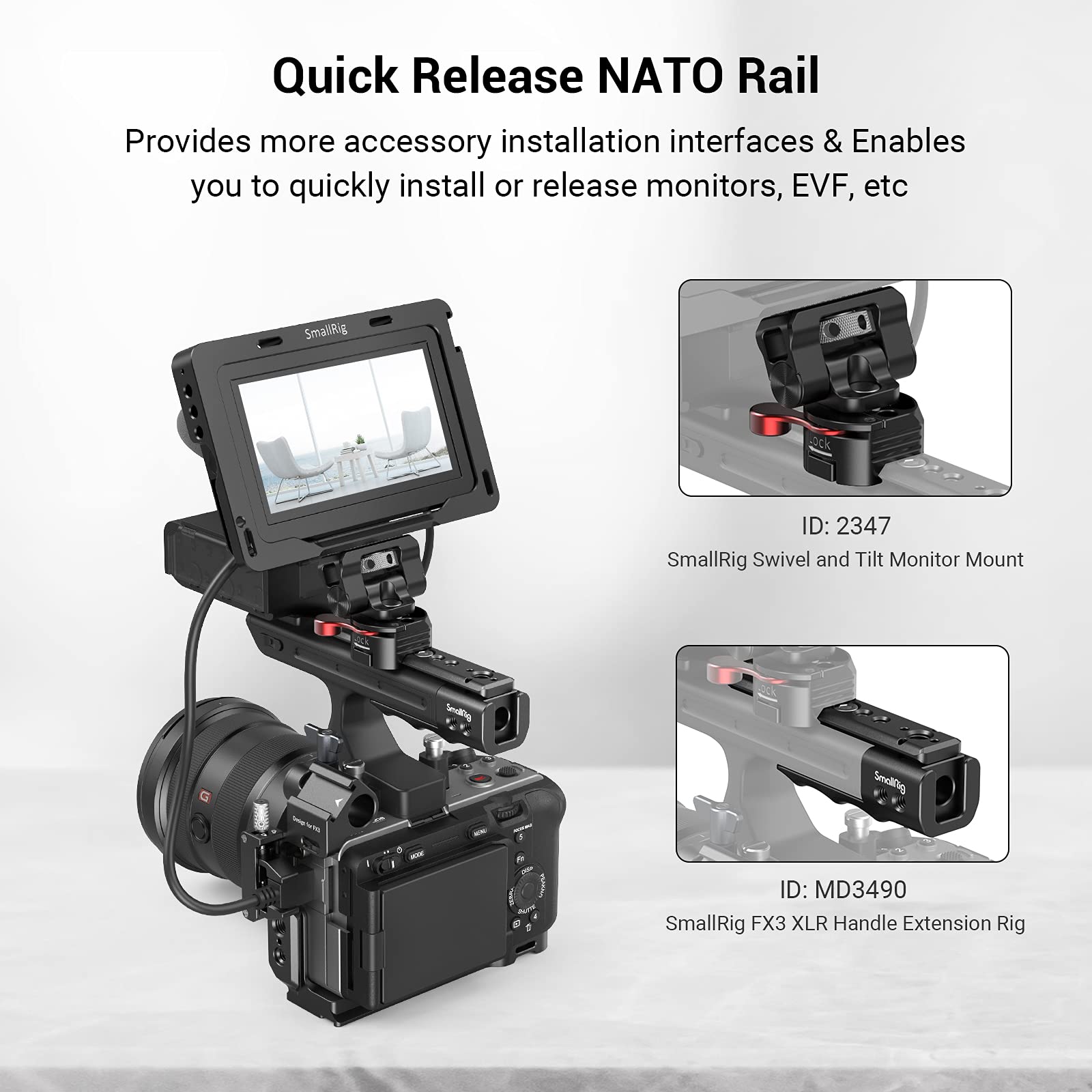 Smallrig Fx3 / Fx30 Xlr Handle Extension Rig For Sony - Md3490