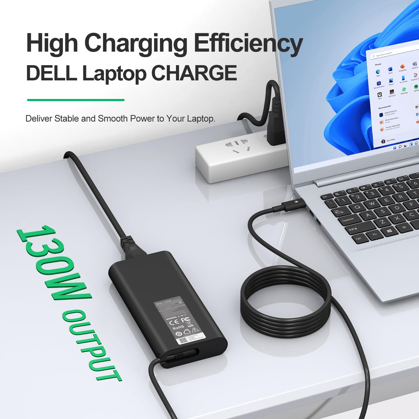 Replacement Dell 130W Laptop Charger Usb C Type C For Dell Xps 15 9575 9520 9510 9500 17 9720 9710 9700 Precision 5530 5550 5560