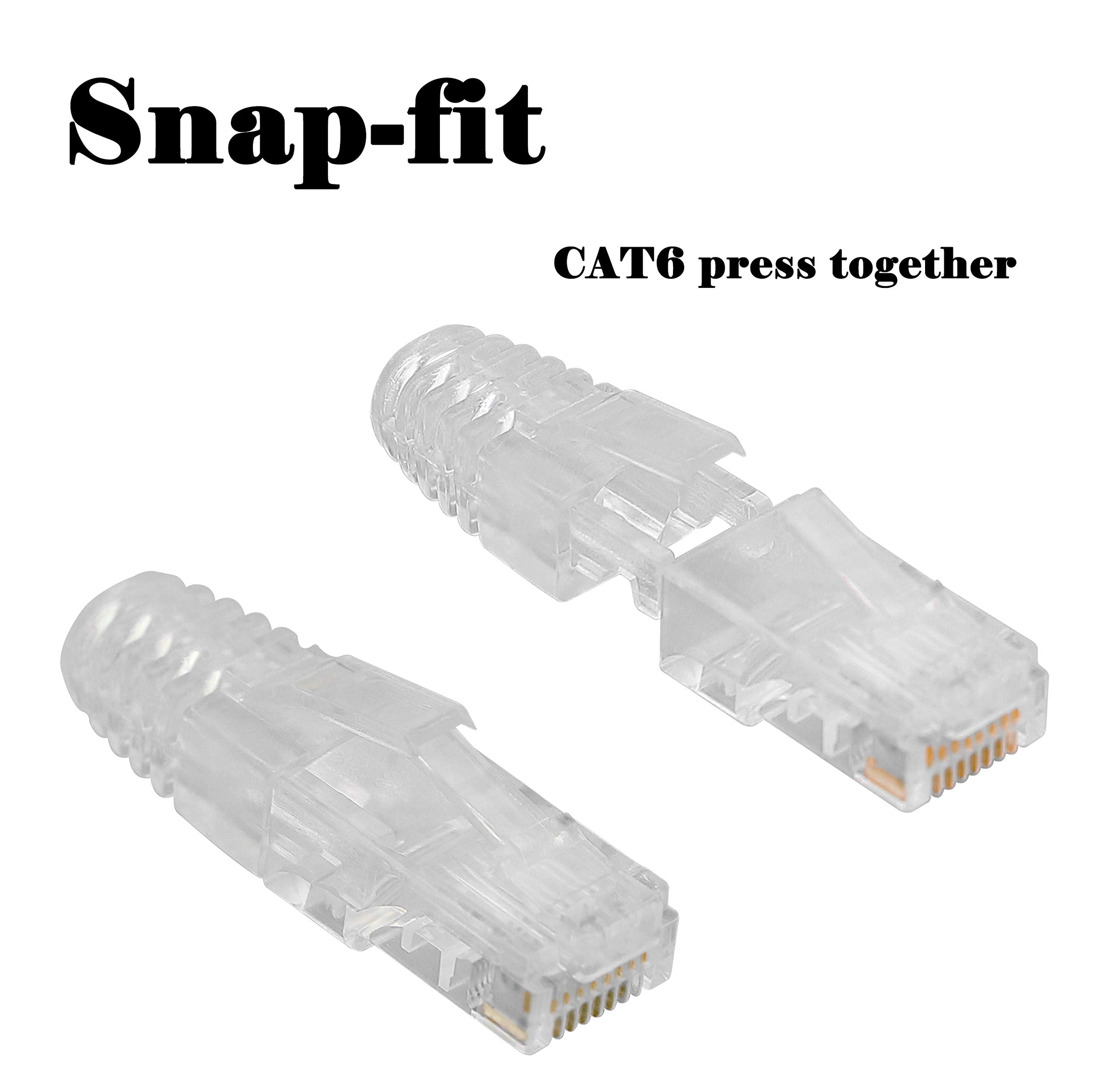 Gelrhonr 100 Pcs Rj45 Cat6 Strain Relief Boots Connector For Standard Cat6 Cat6A Ethernet Cable Lan Cable Connector Boot Cover For Various Diameter Lan Cable Clear