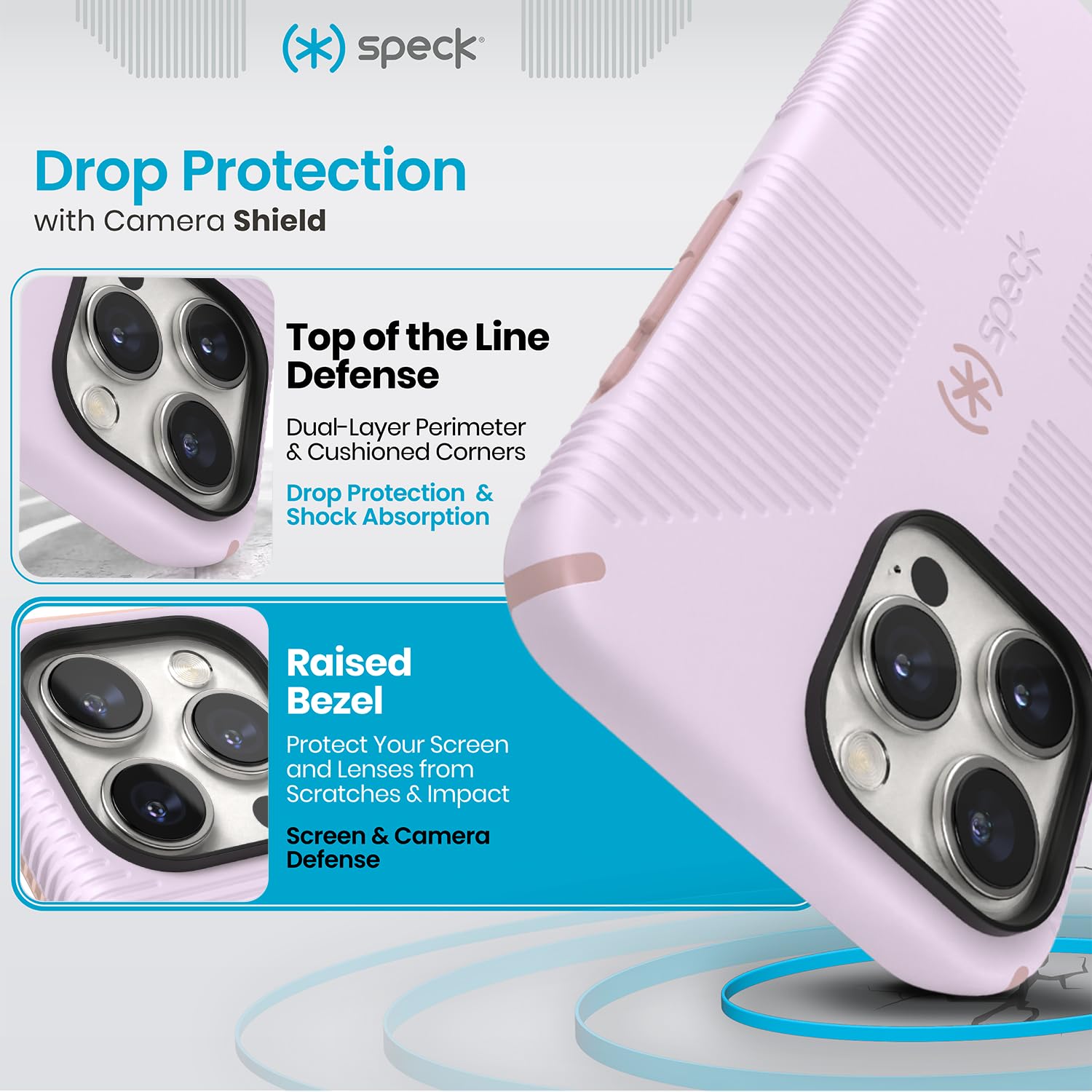 Speck Magsafe Case For Iphone 15 Pro Max   Drop & Camera Protection, Soft Touch Secure Grip, Wireless Charging Compatible, Fits