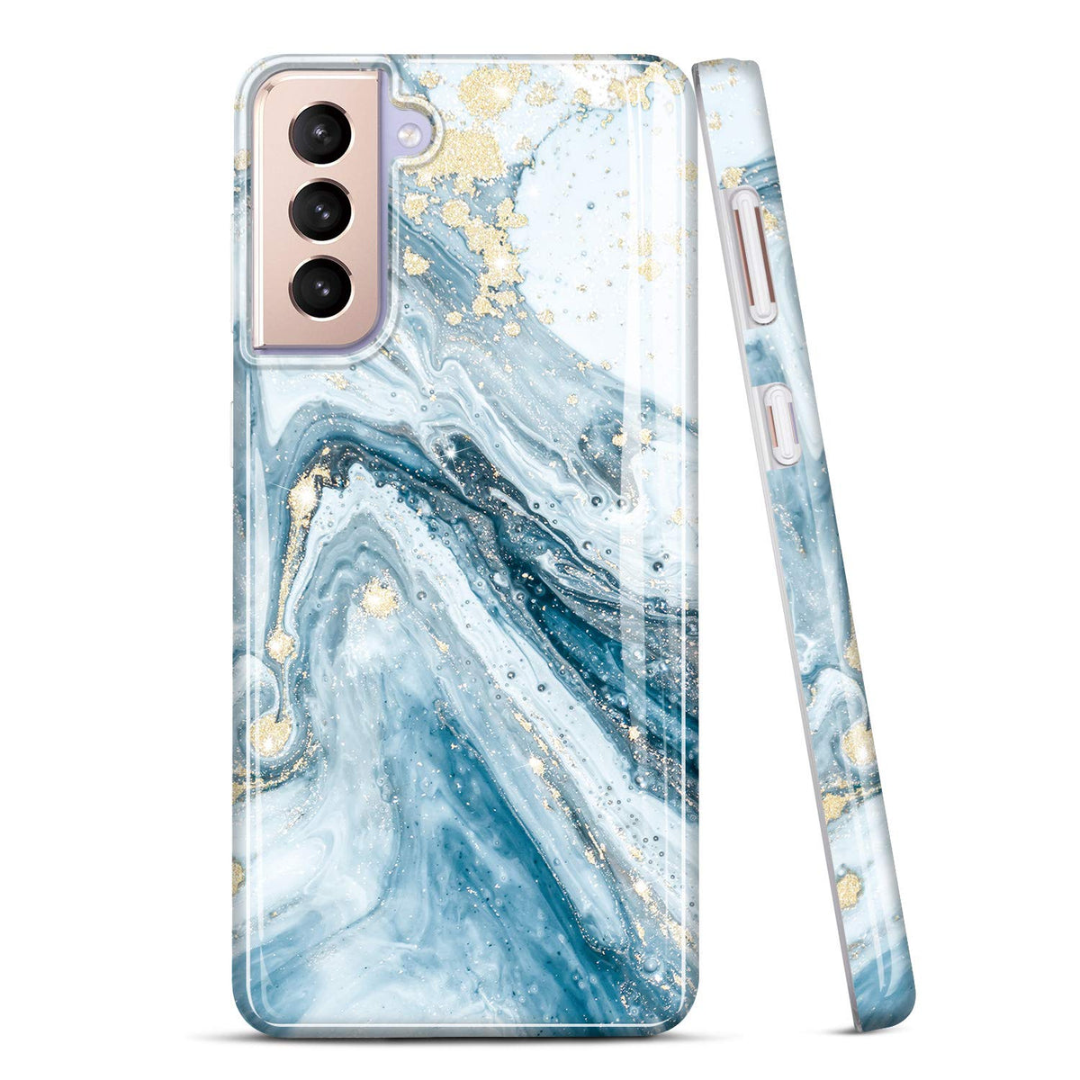 Jiaxiufen Galaxy S21 Case Gold Sparkle Glitter Marble Slim Shockproof Tpu Soft Rubber Silicone Cover Phone Case For Samsung Gala
