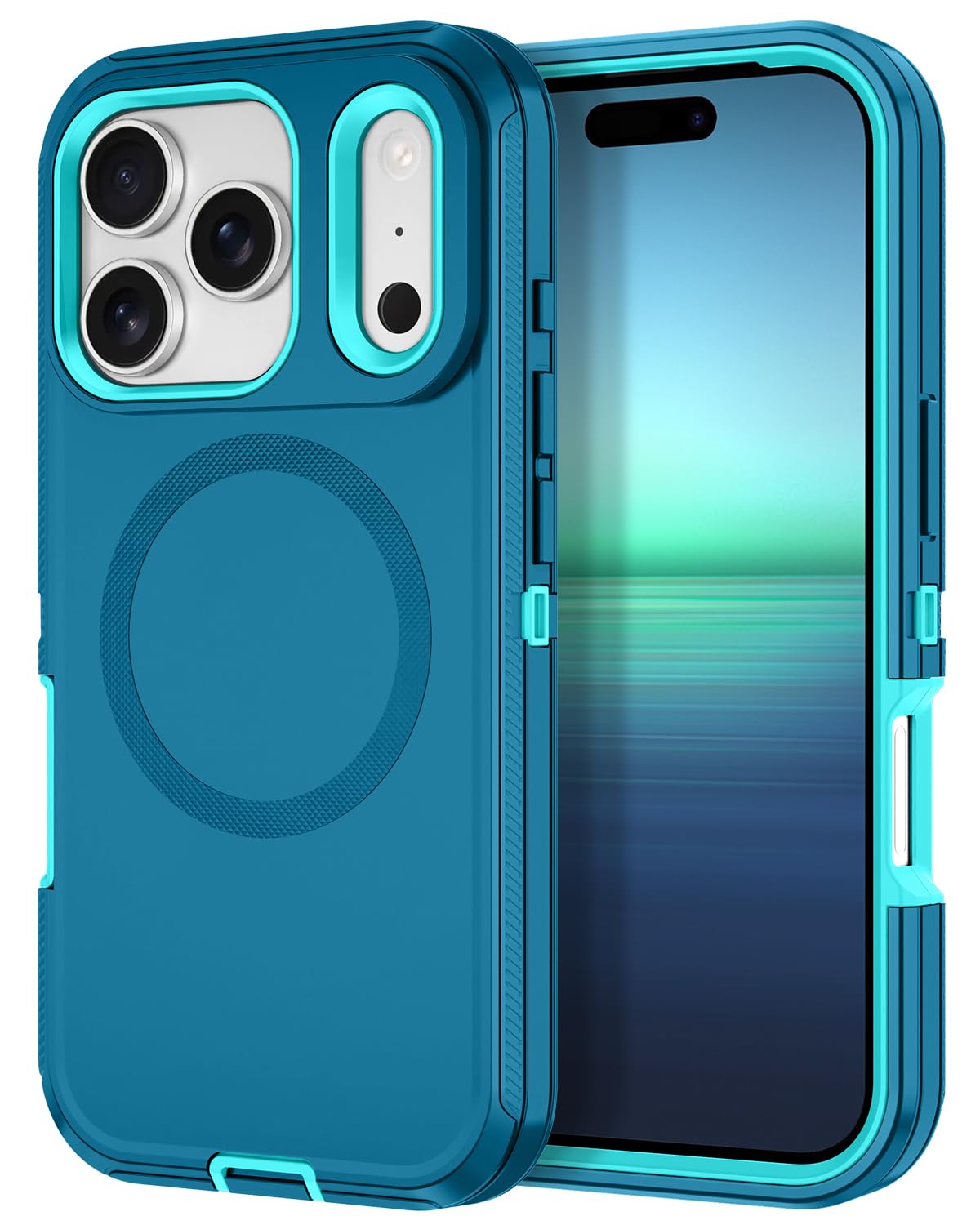 I-HONVA for iPhone 17 Pro Case [Compatible with MagSafe] Shockproof 3-Layer Full Body Protection [Without Screen Protector] Rugg