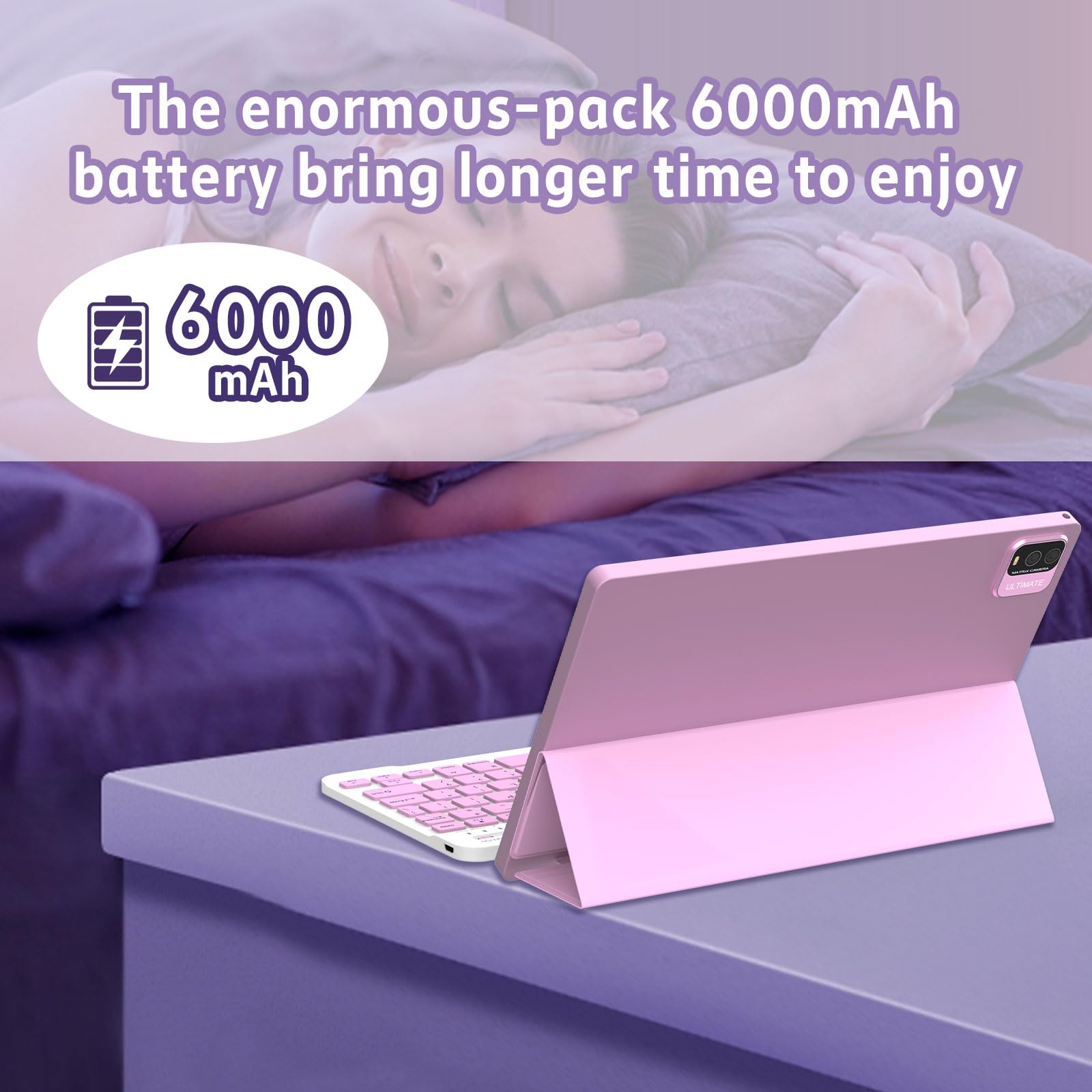 10 Inch Android 13 Tablet With Keyboard, 8Gb Ram 128Gb Rom, 1.8Ghz Quad Core Processor Tablet, 1280*800 Ips Touch Screen, 2.4G/5